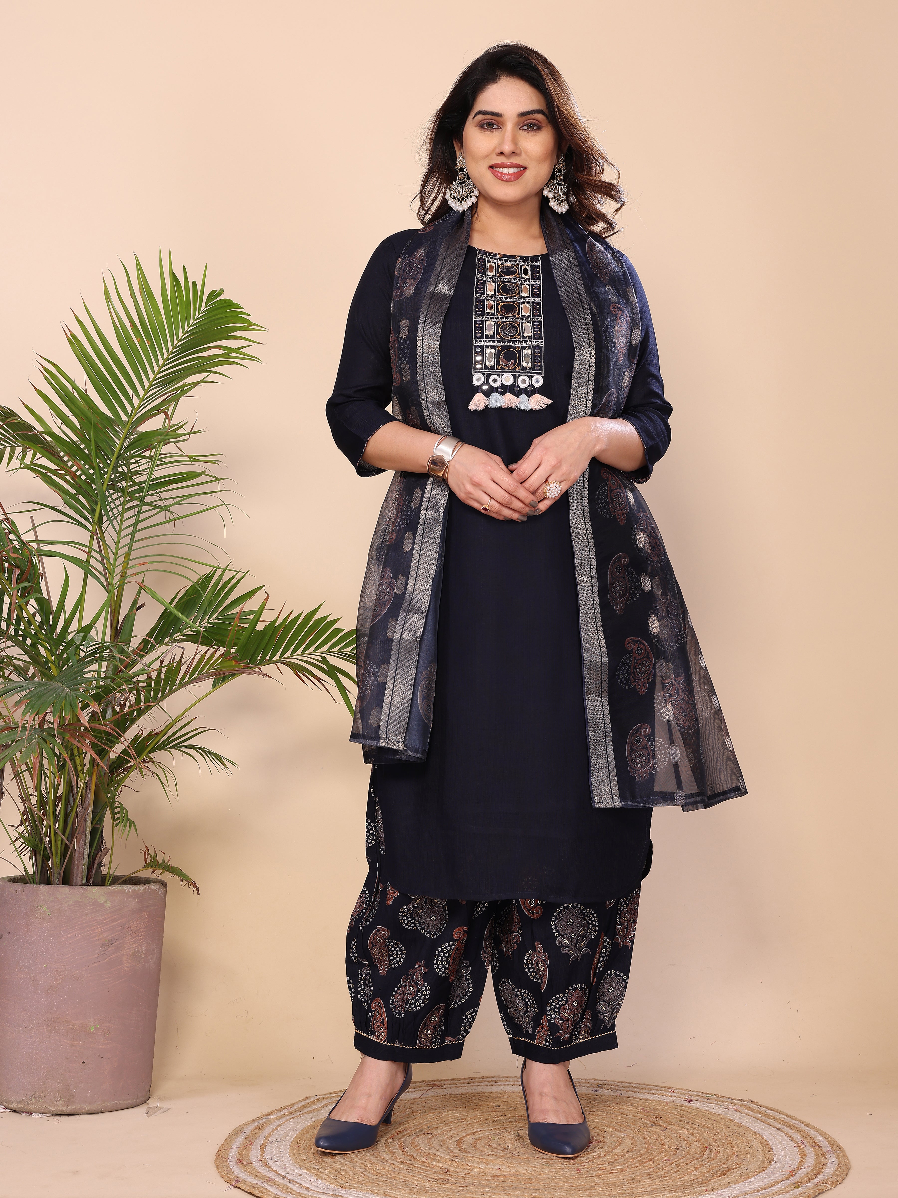 KURTA SET WITH ORGANZA DUPATTA