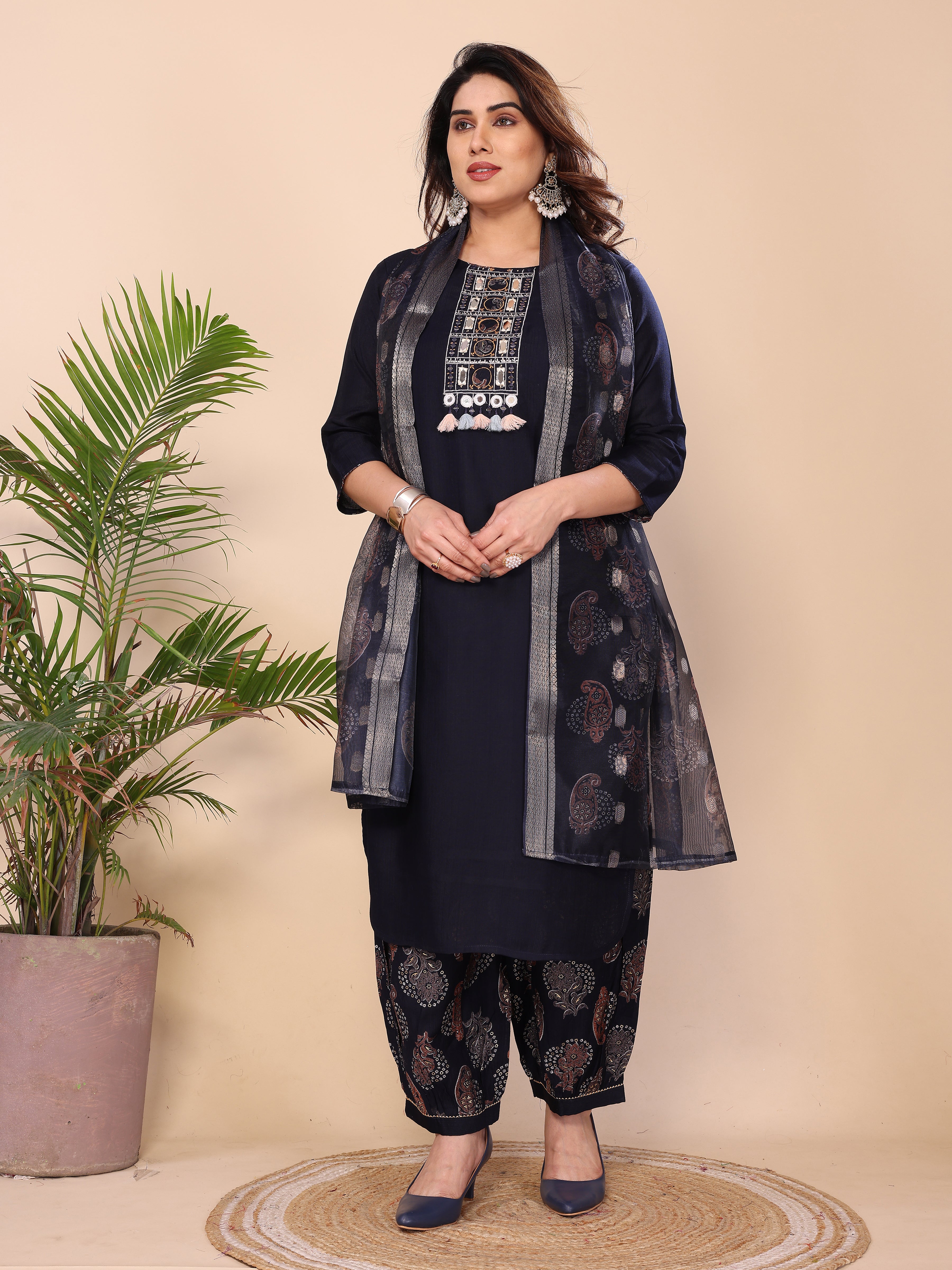 KURTA SET WITH ORGANZA DUPATTA