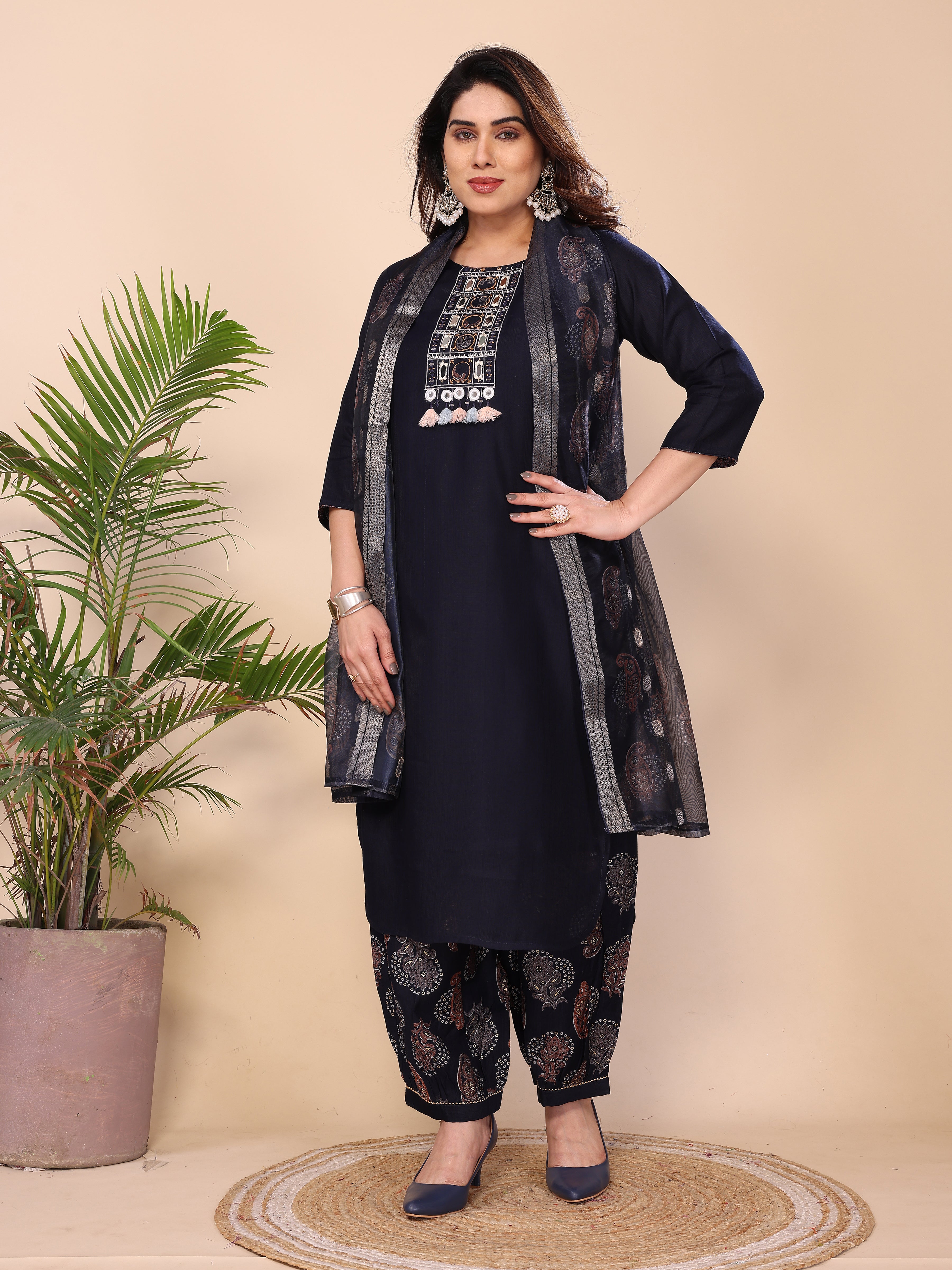 KURTA SET WITH ORGANZA DUPATTA