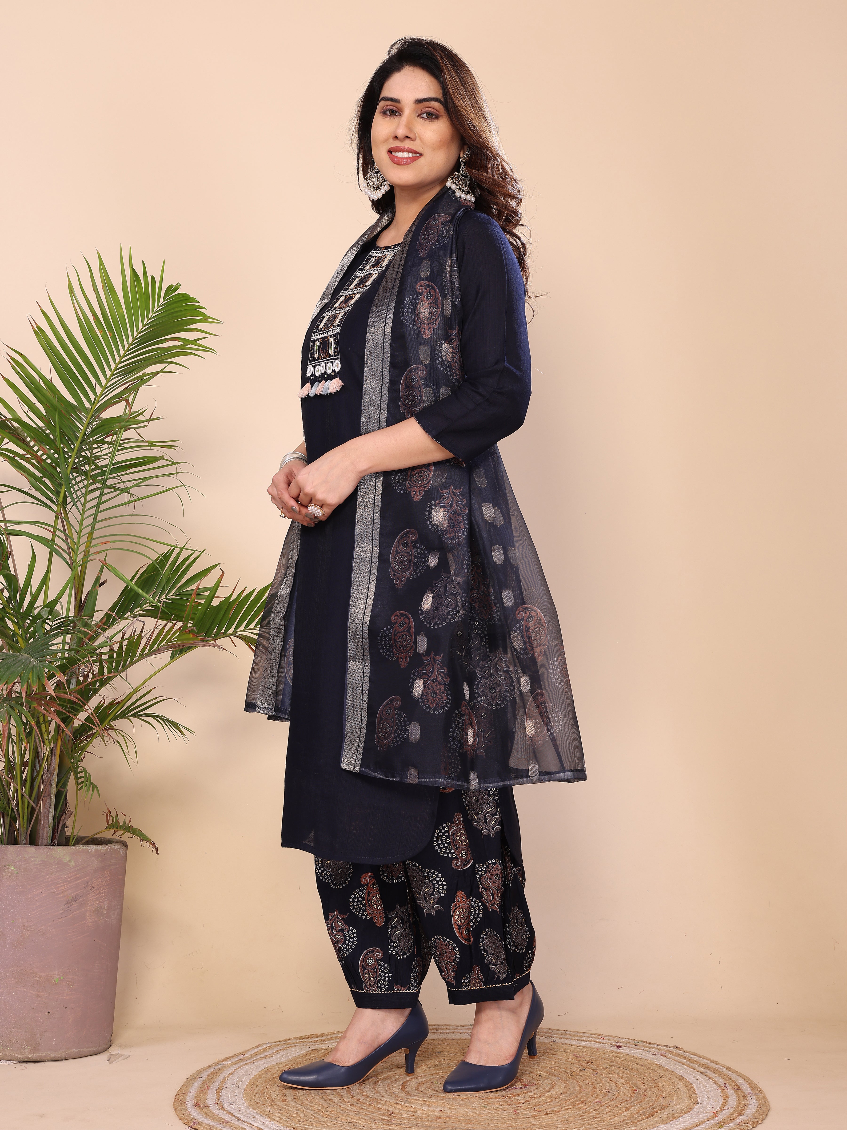 KURTA SET WITH ORGANZA DUPATTA