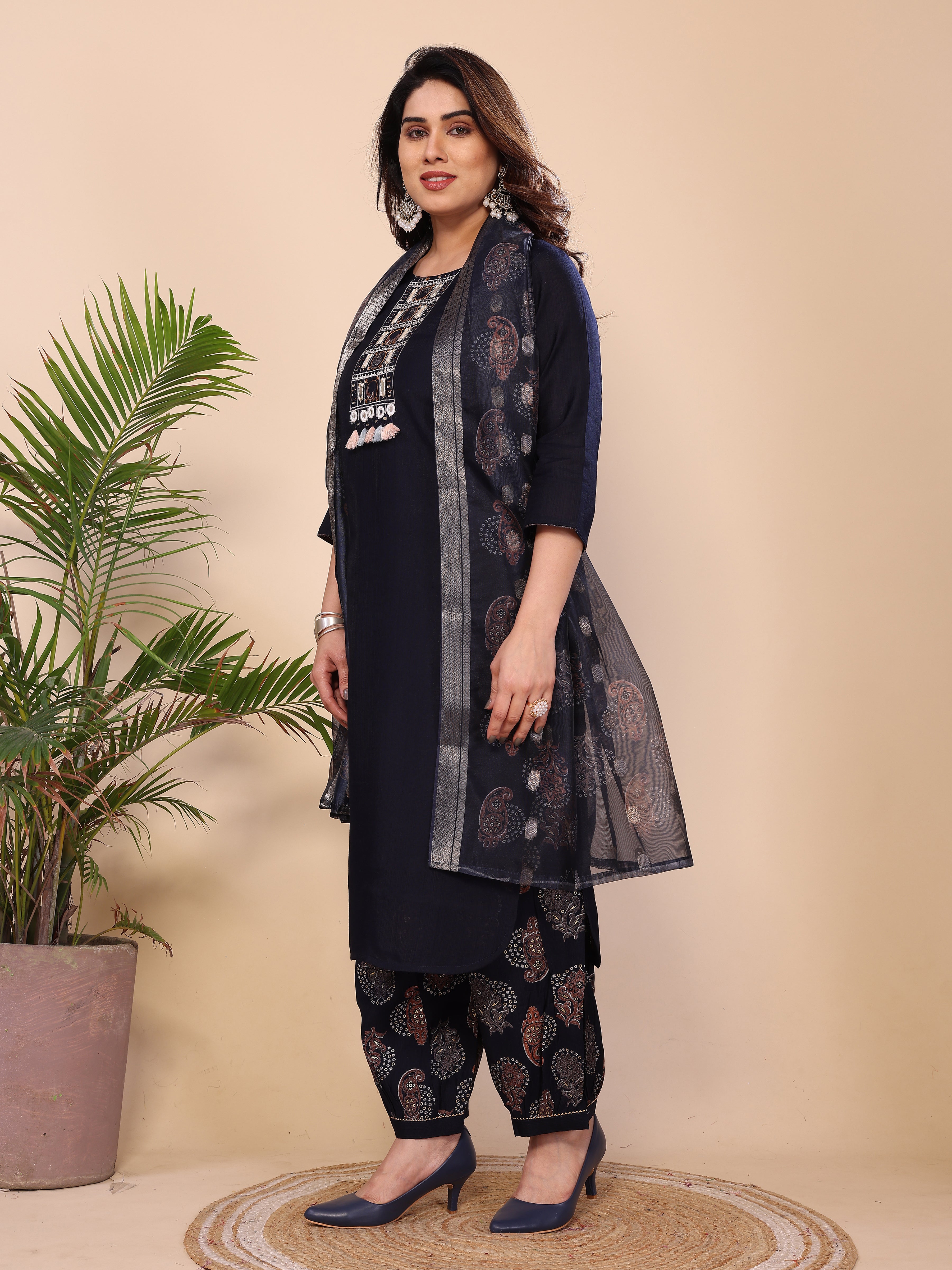 KURTA SET WITH ORGANZA DUPATTA
