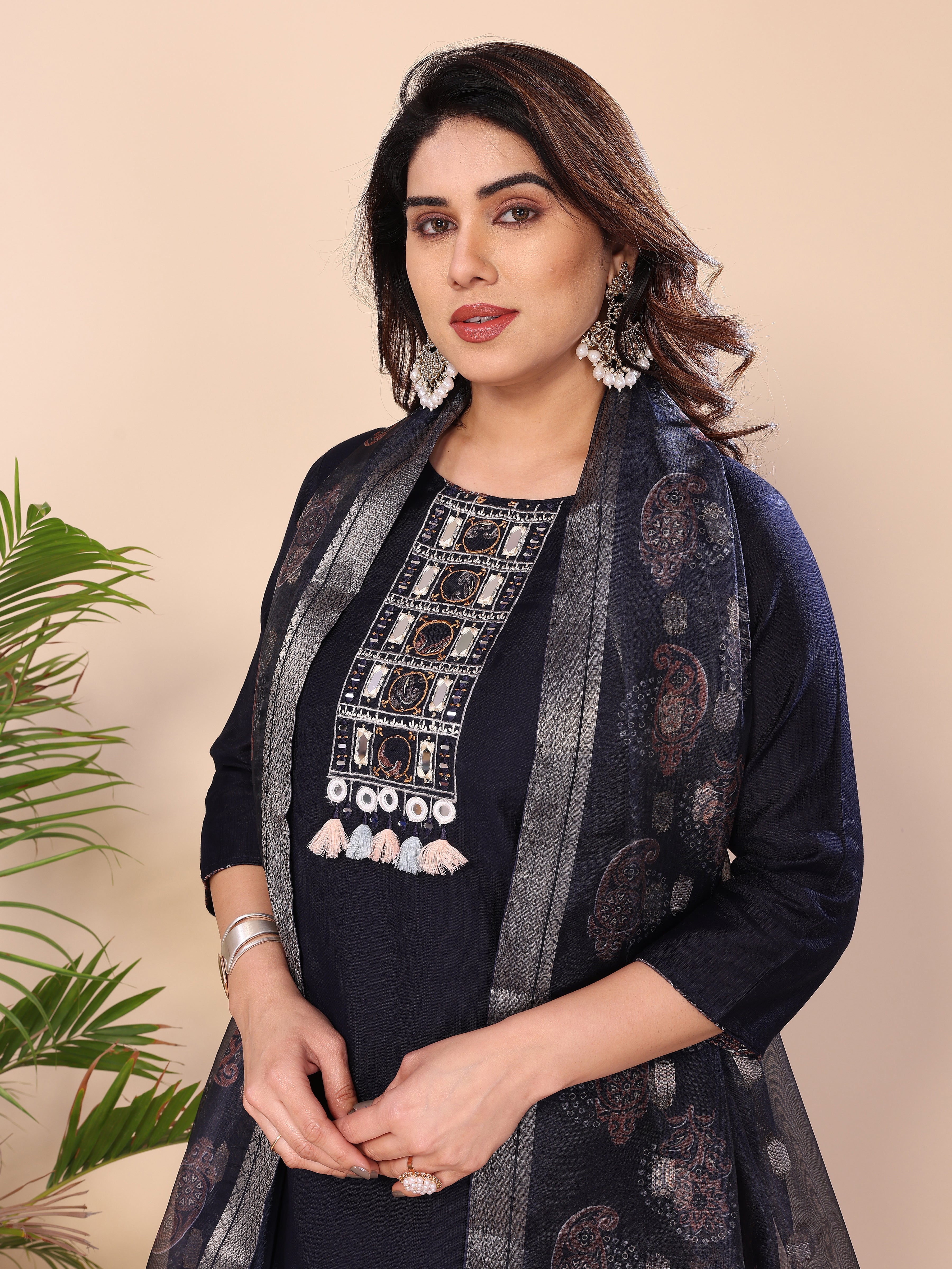 KURTA SET WITH ORGANZA DUPATTA