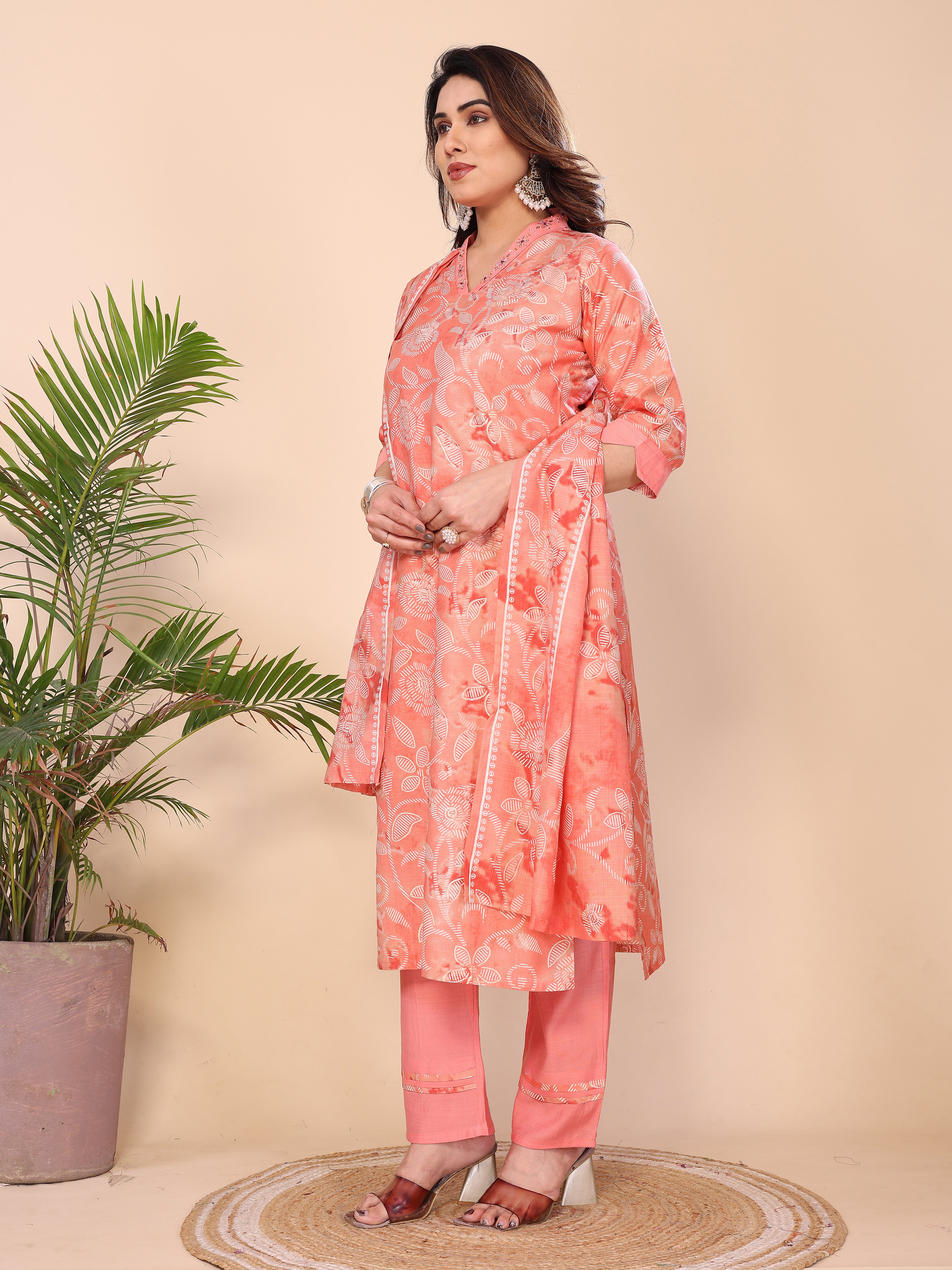 MUL CHANDERI SUIT SET
