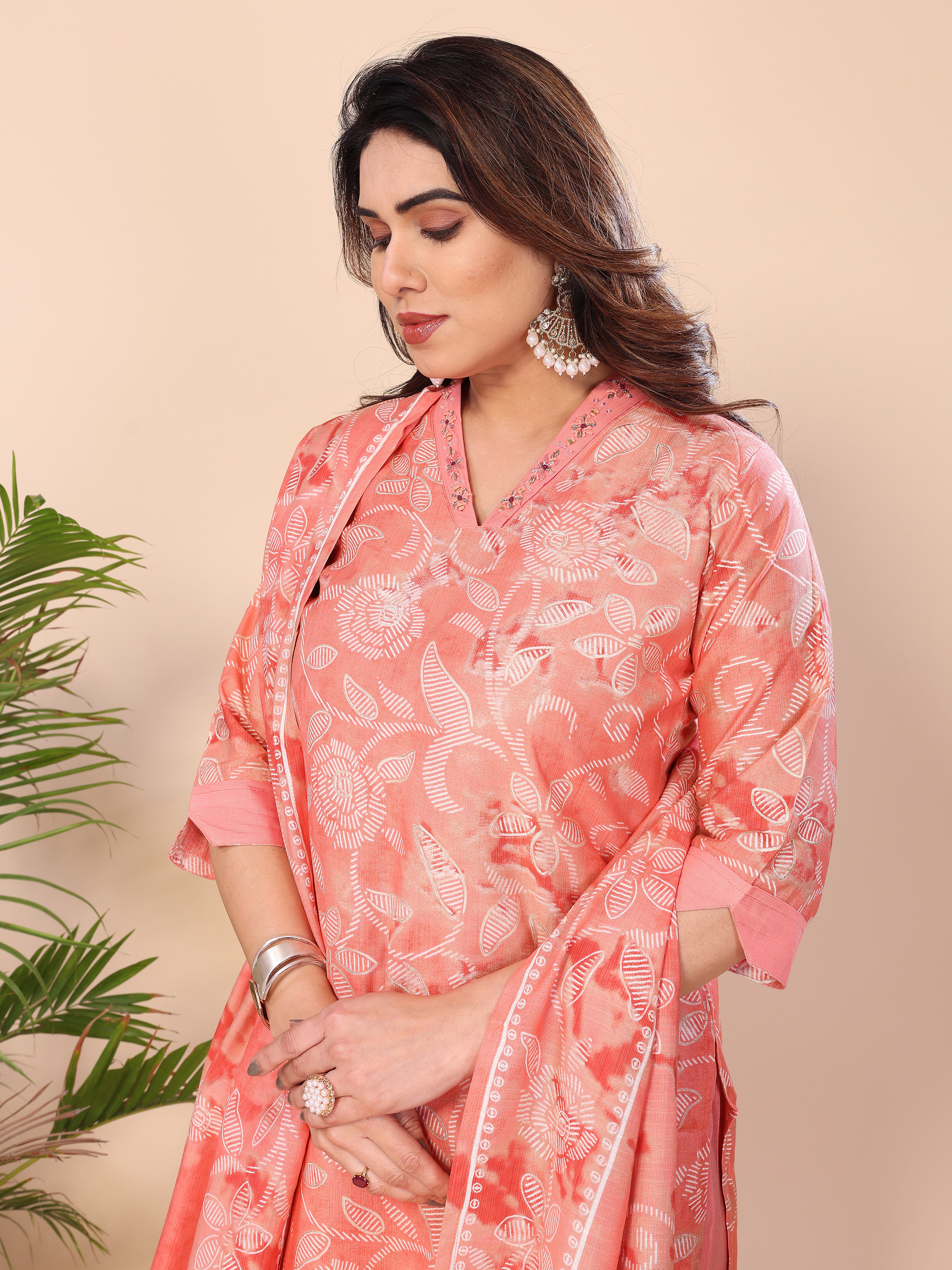 MUL CHANDERI SUIT SET