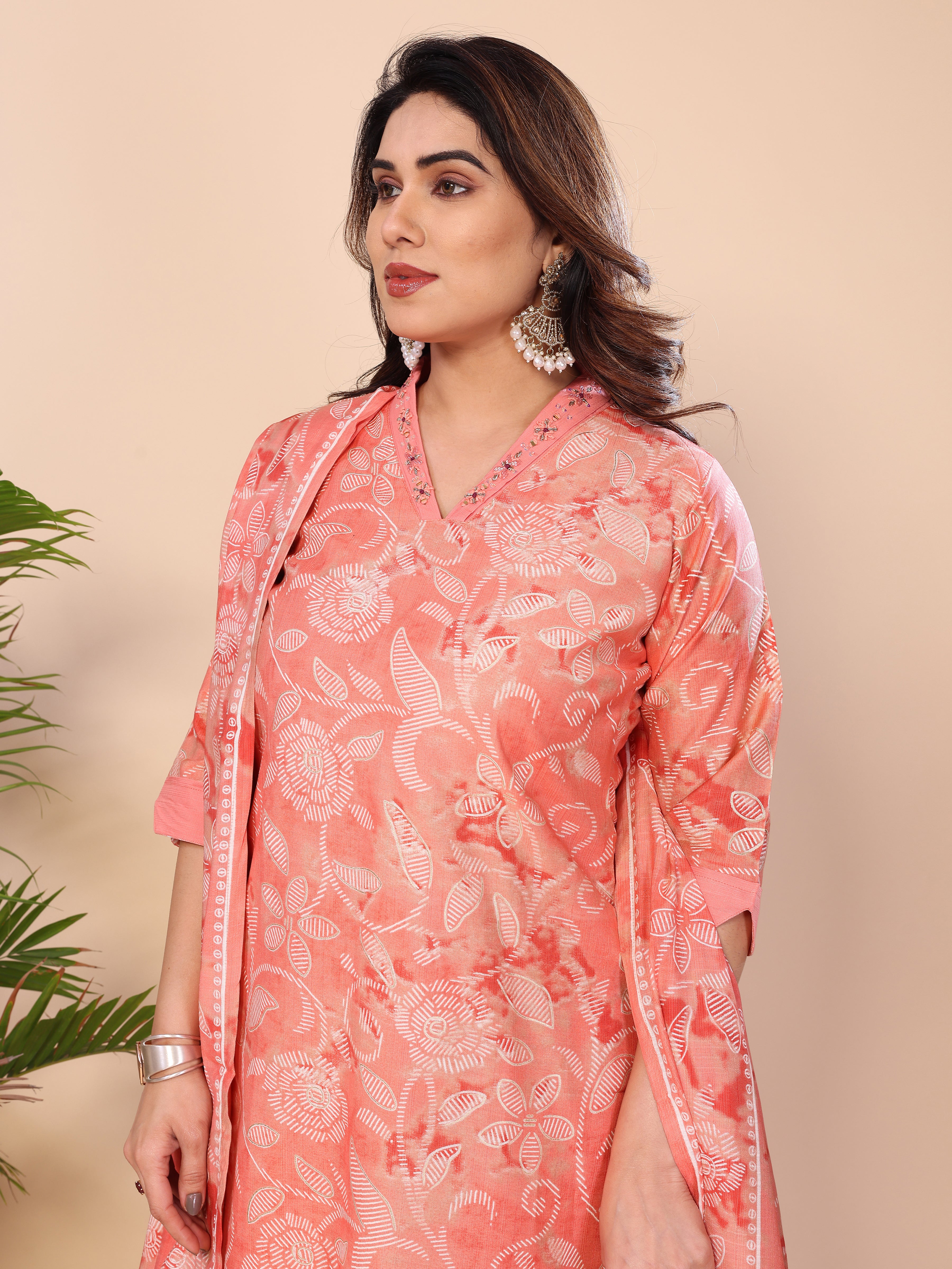 MUL CHANDERI SUIT SET