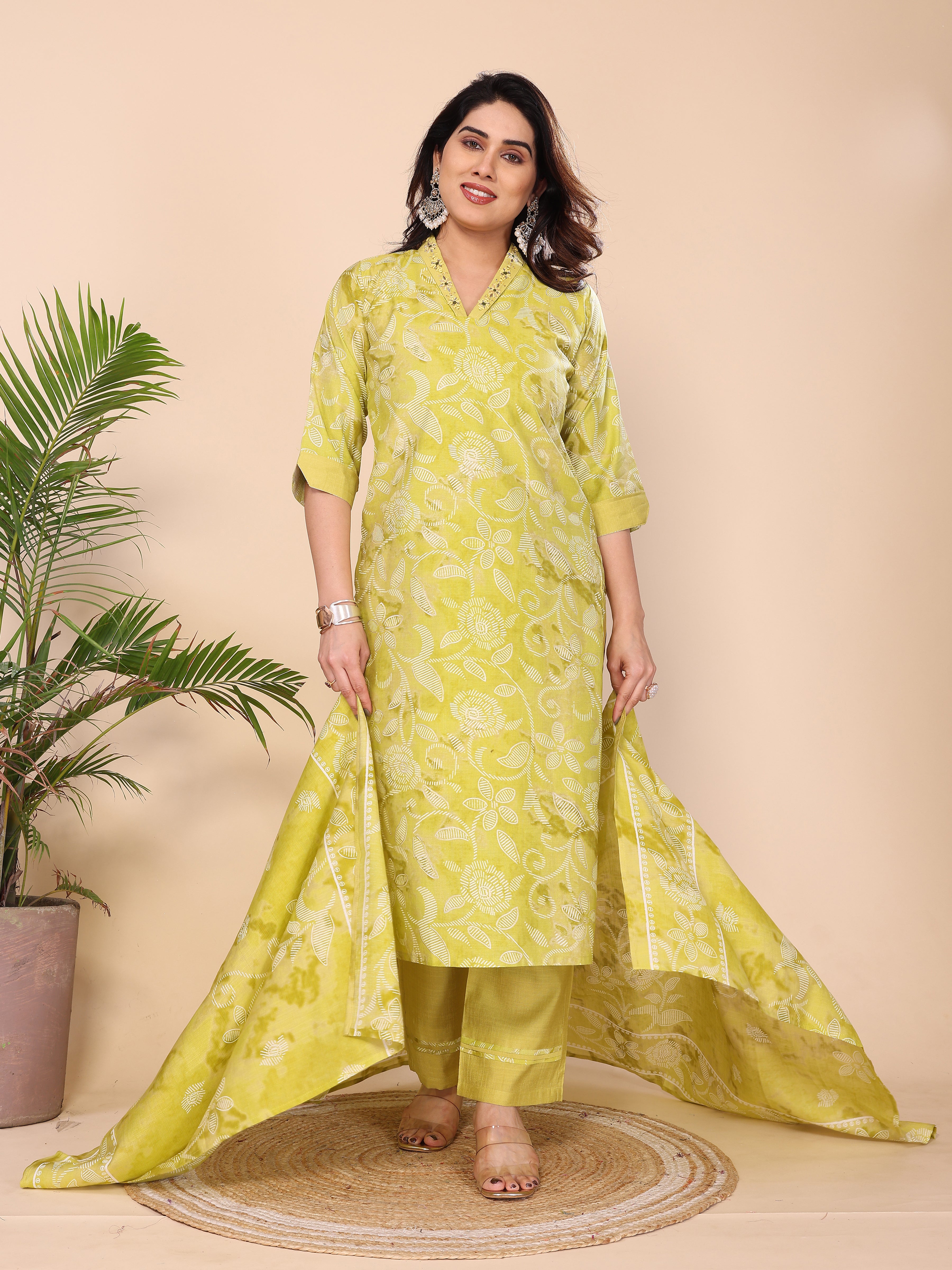 CHANDERI COTTON SUIT SET