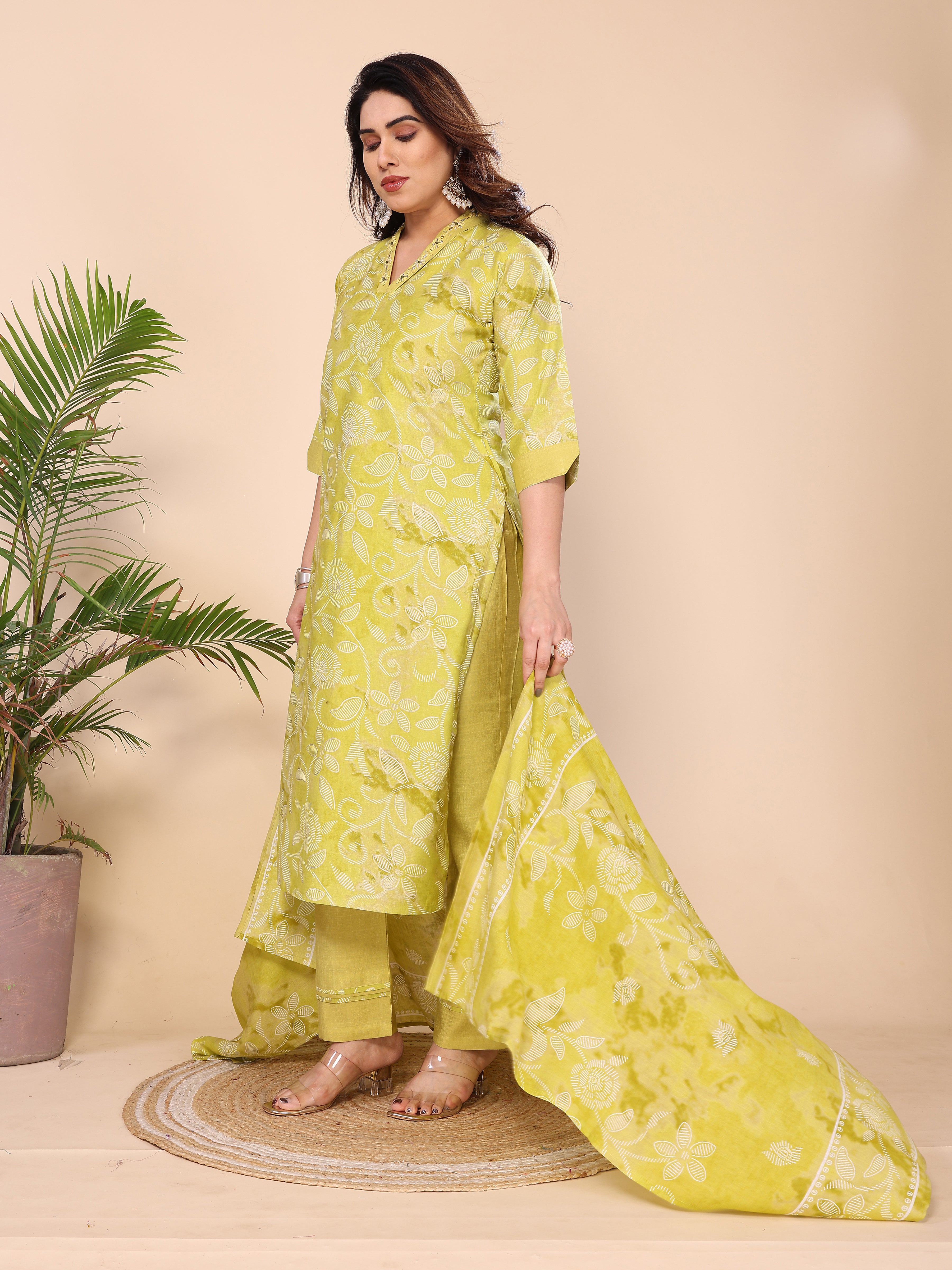 CHANDERI COTTON SUIT SET