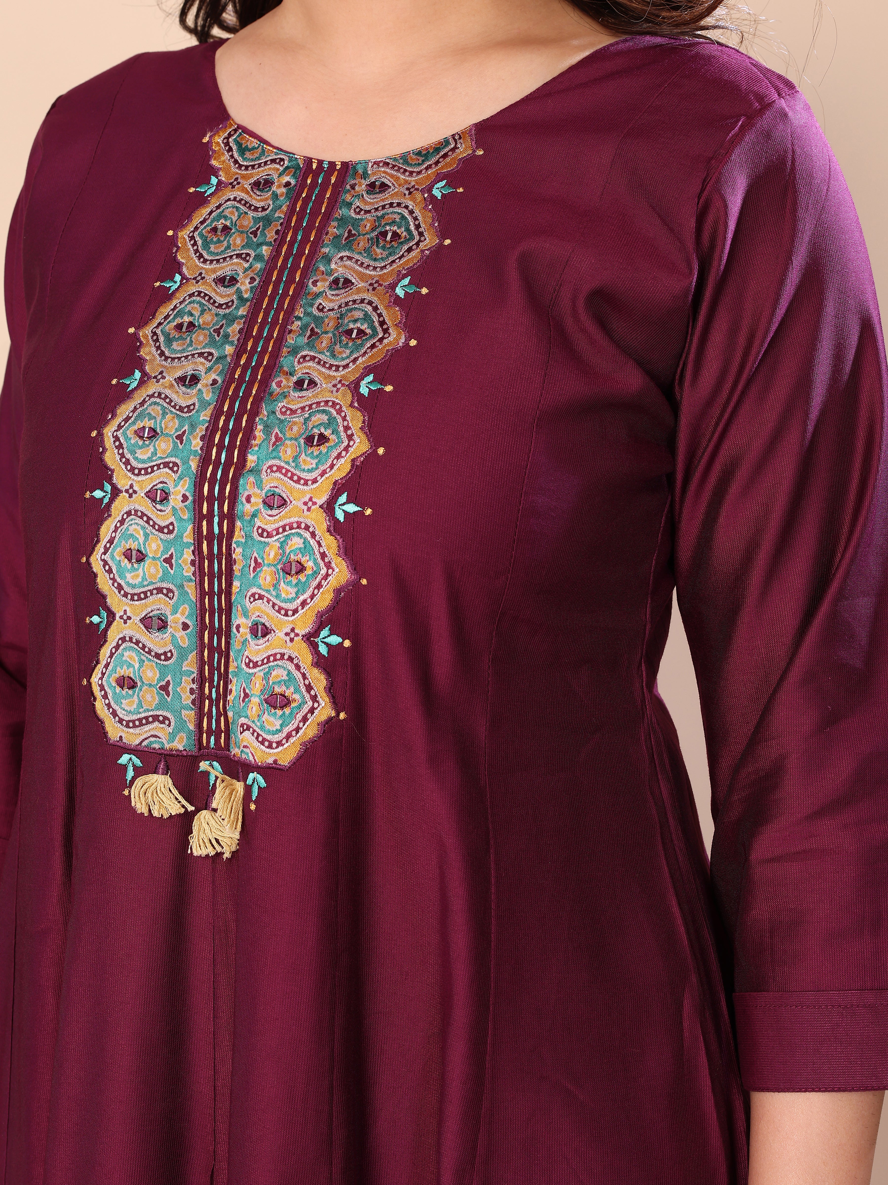 MUL CHANDERI SUIT SET WITH DUPATTA