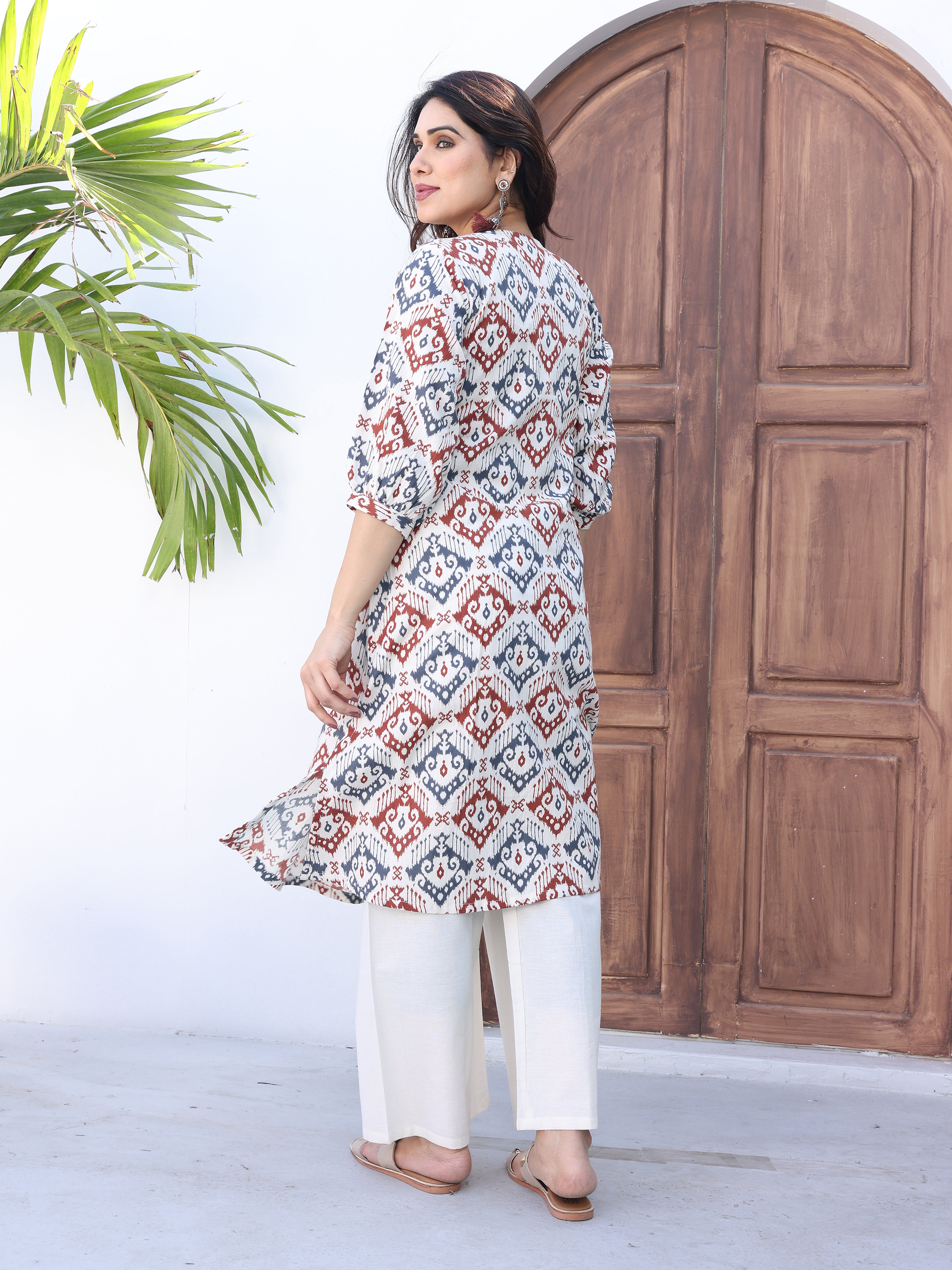 Multicolor Ethnic Motifs Printed Kurta Palazzo Set