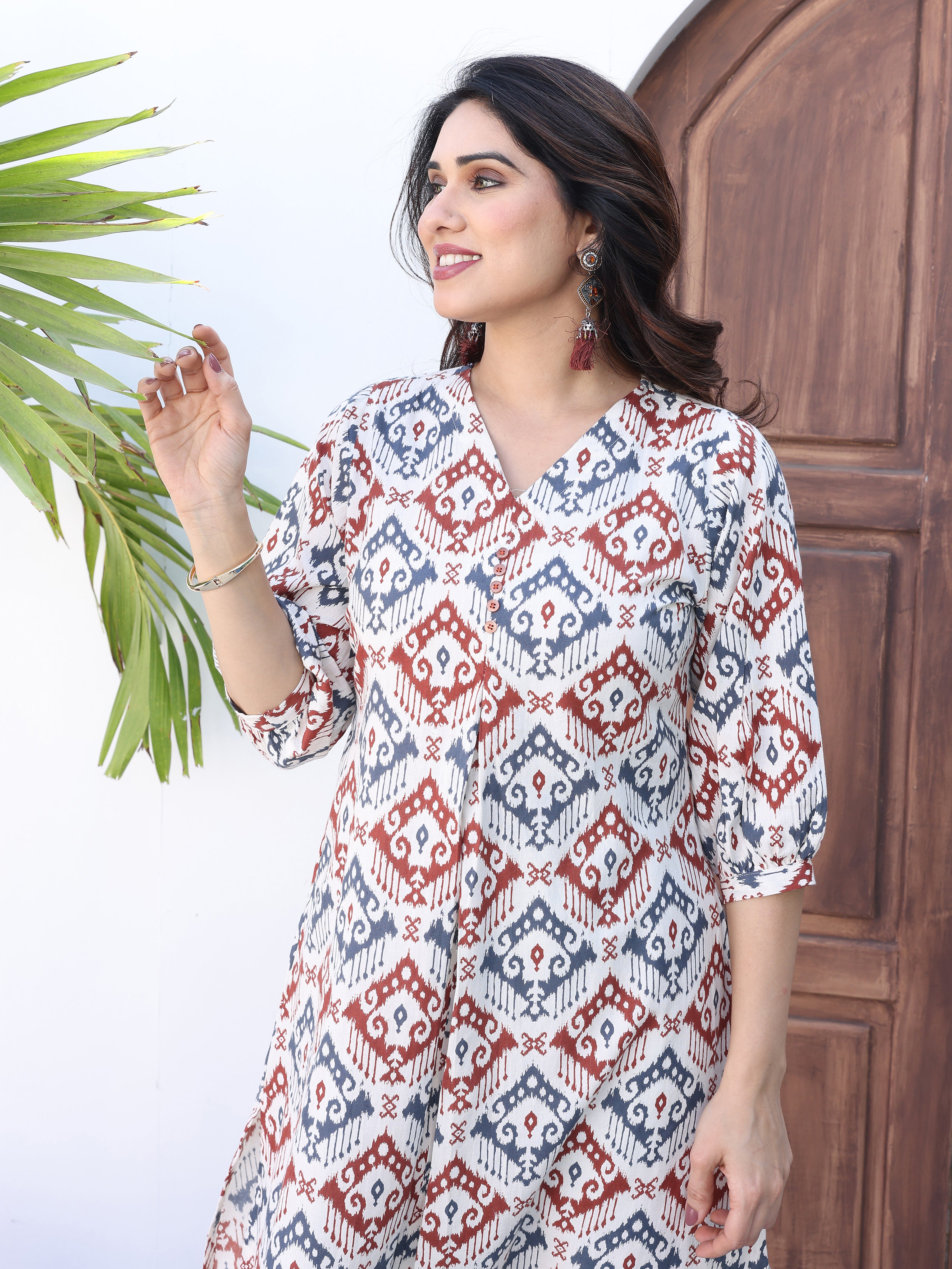 Multicolor Ethnic Motifs Printed Kurta Palazzo Set