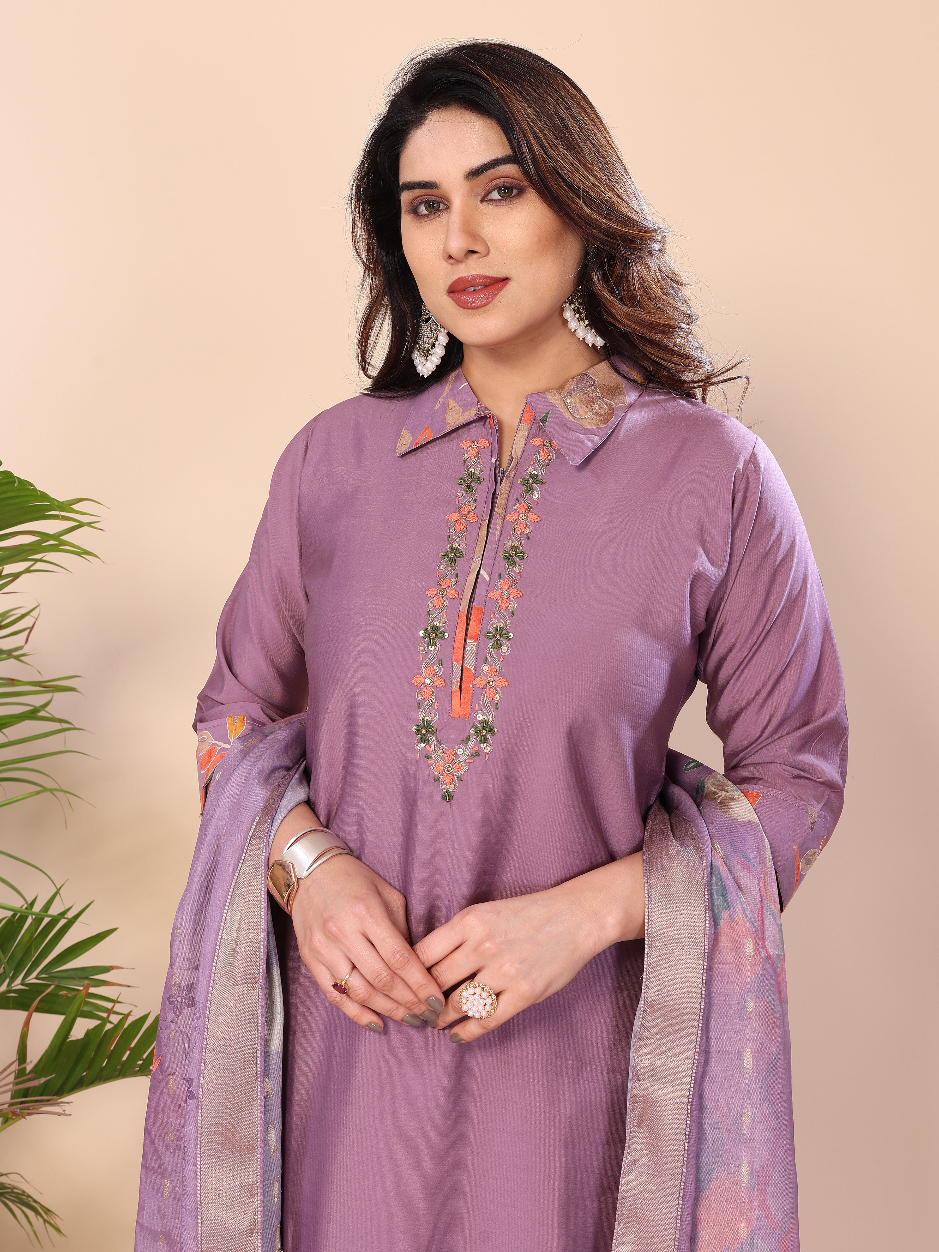 Punjabi Style Pure Vichitra Silk With Embroidery Sequence Work Patiyala Suit