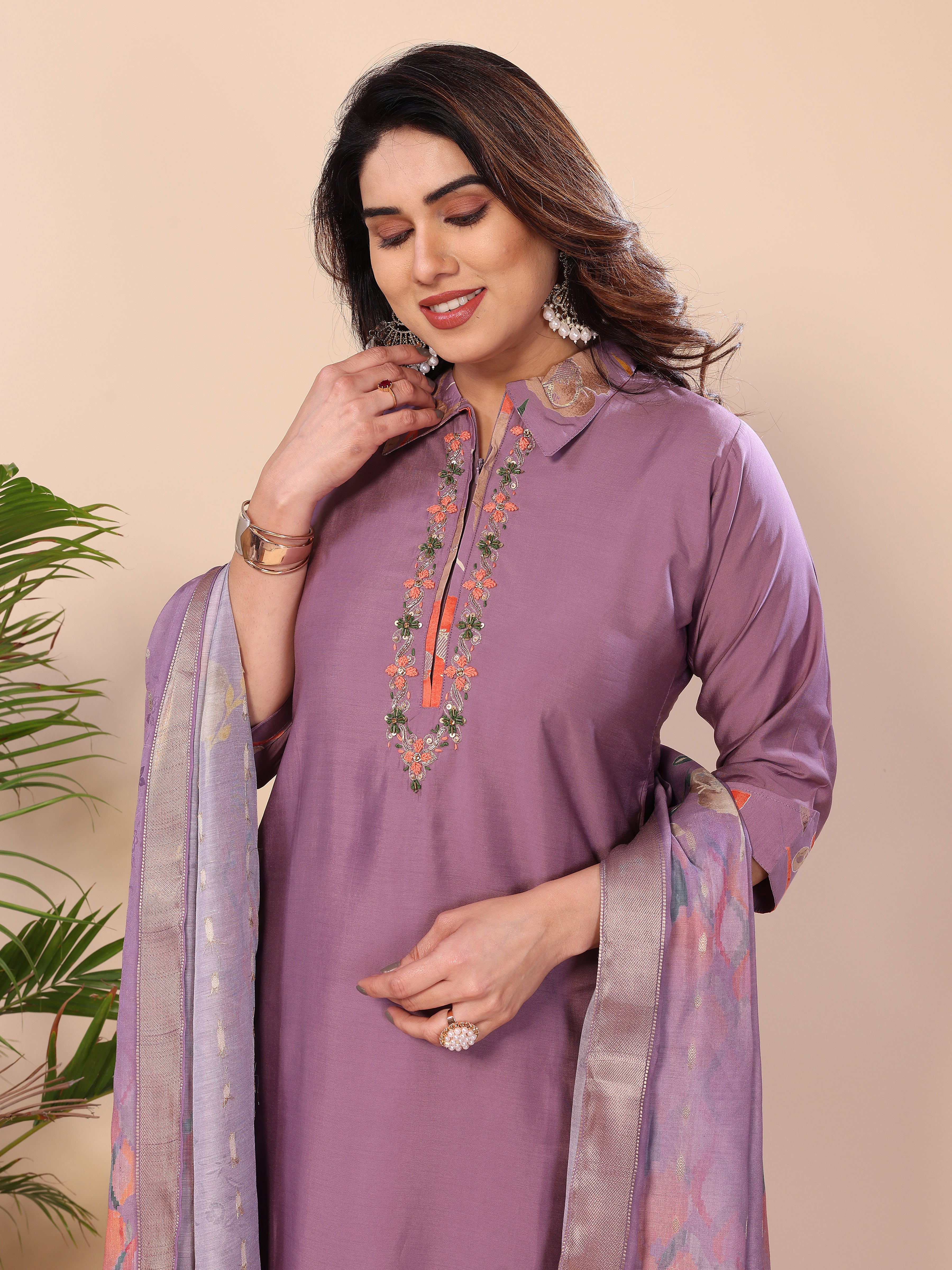 Punjabi Style Pure Vichitra Silk With Embroidery Sequence Work Patiyala Suit