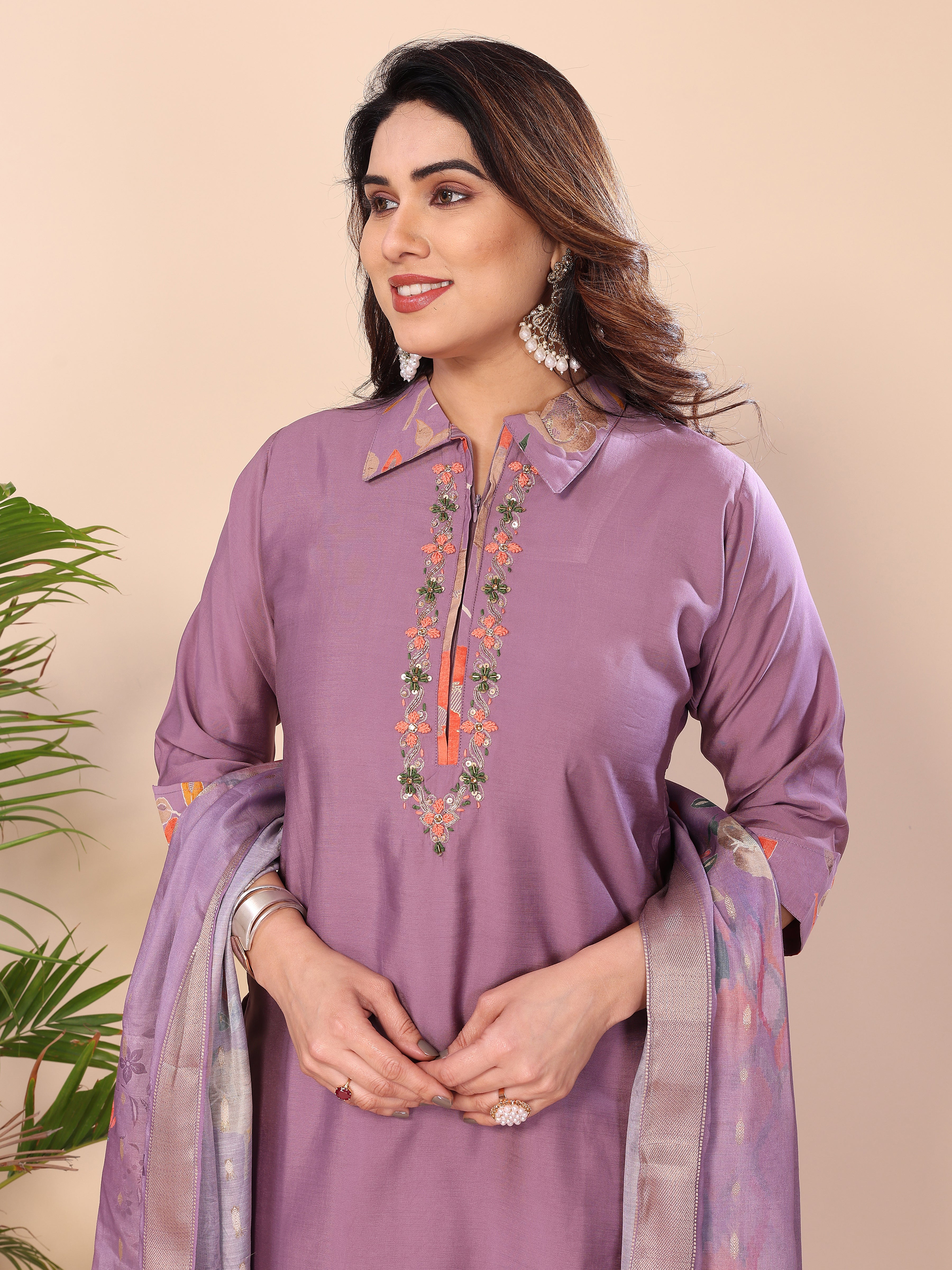 Punjabi Style Pure Vichitra Silk With Embroidery Sequence Work Patiyala Suit