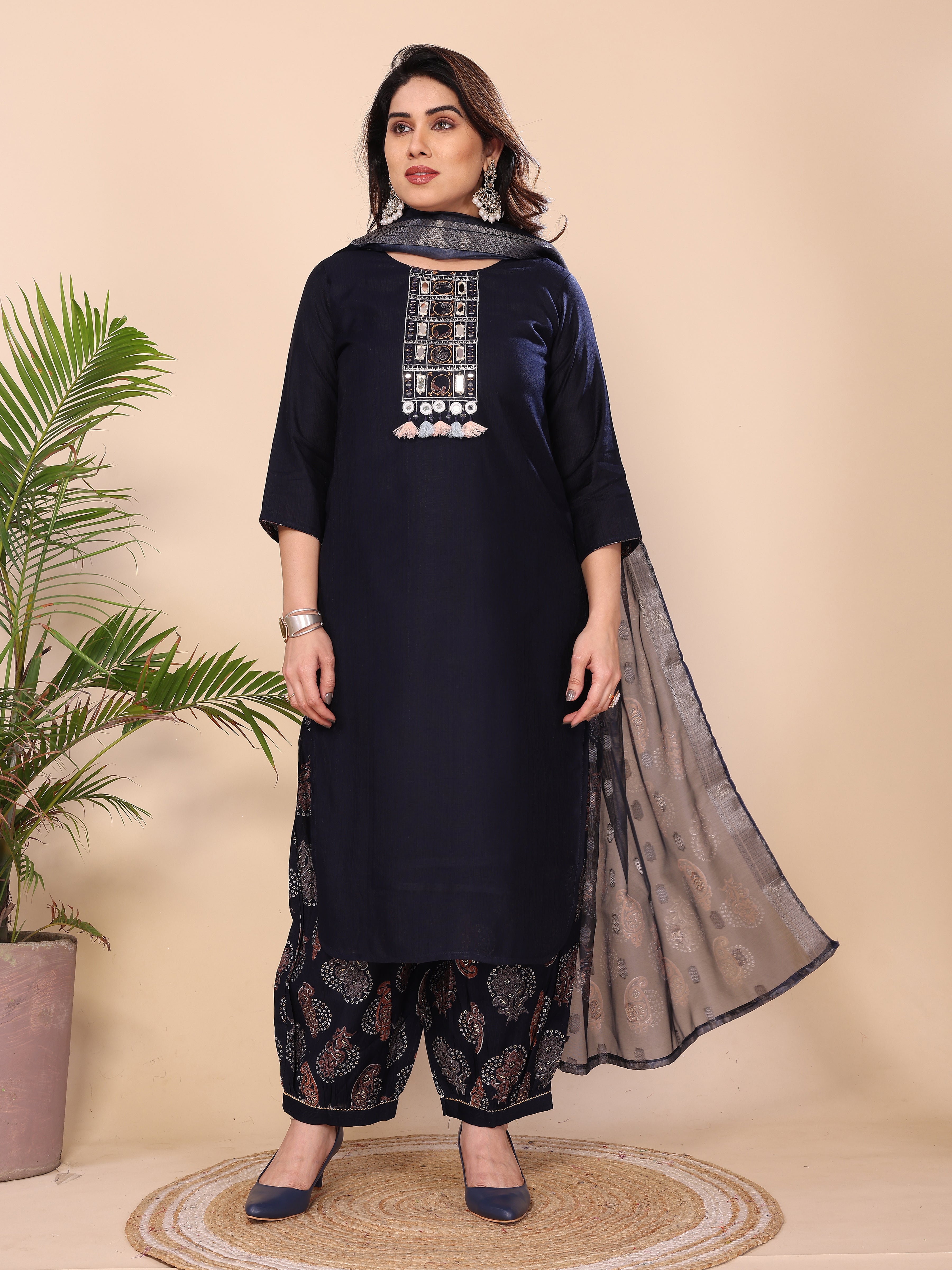 KURTA SET WITH ORGANZA DUPATTA