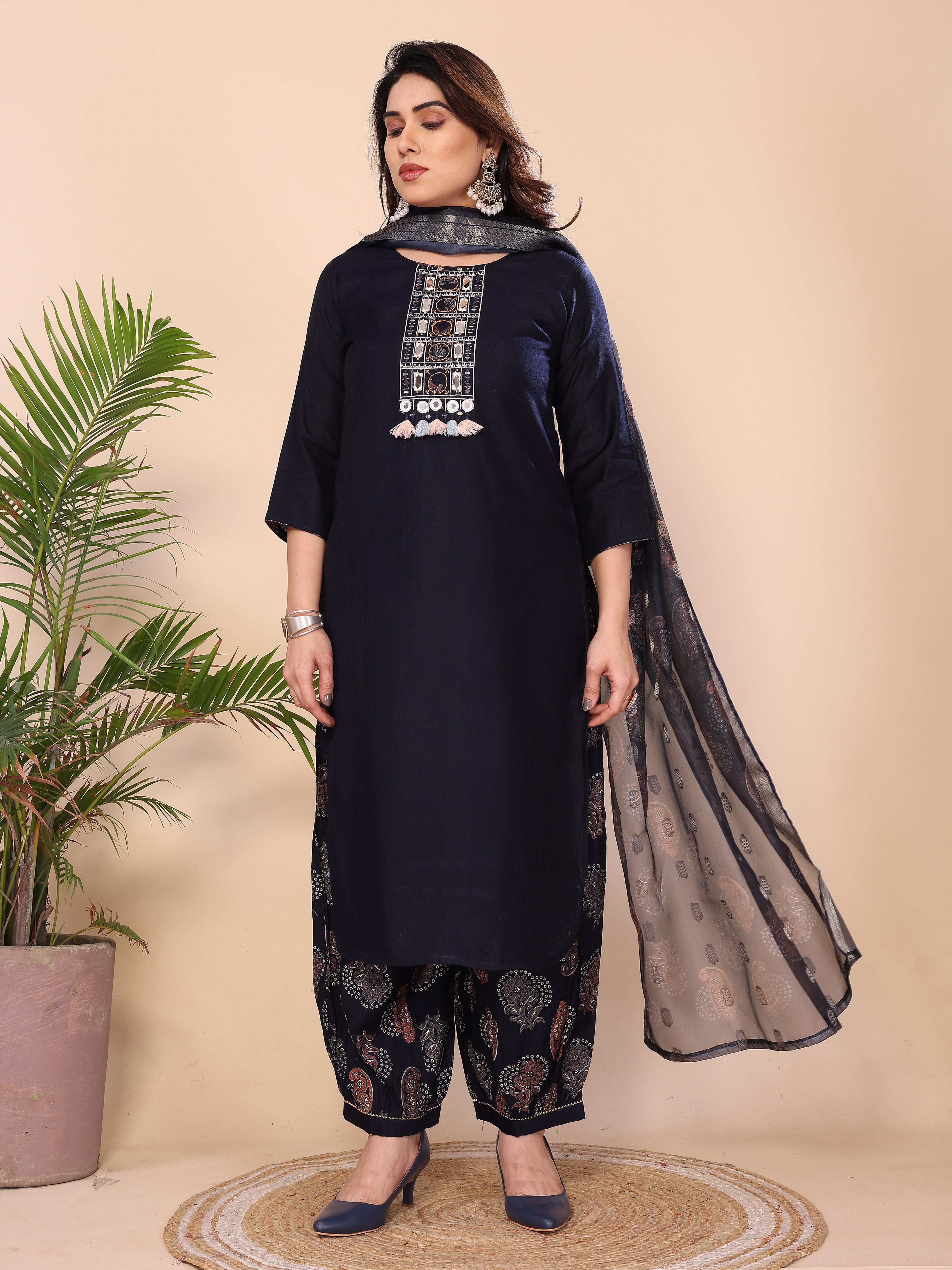 KURTA SET WITH ORGANZA DUPATTA