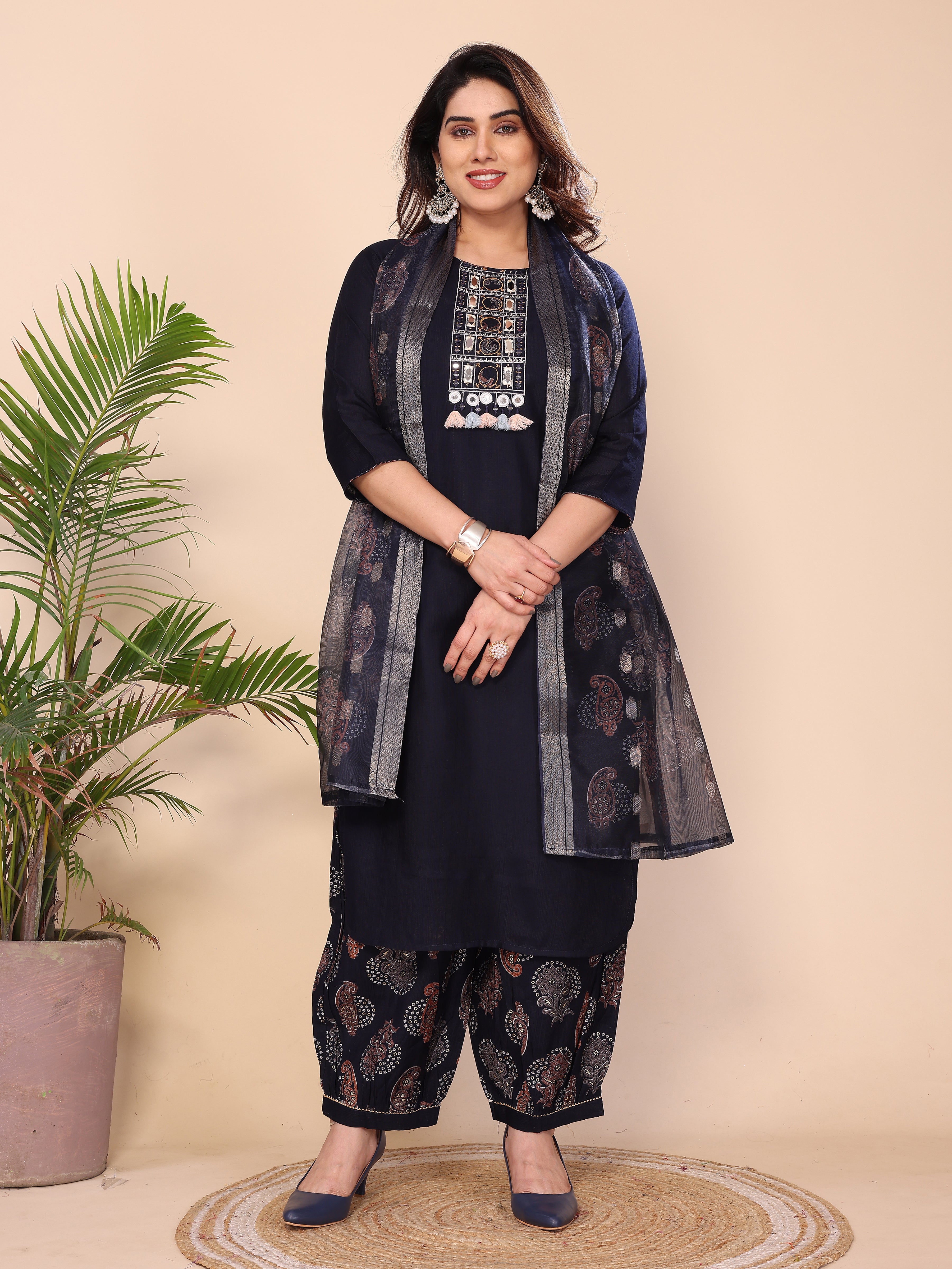 KURTA SET WITH ORGANZA DUPATTA
