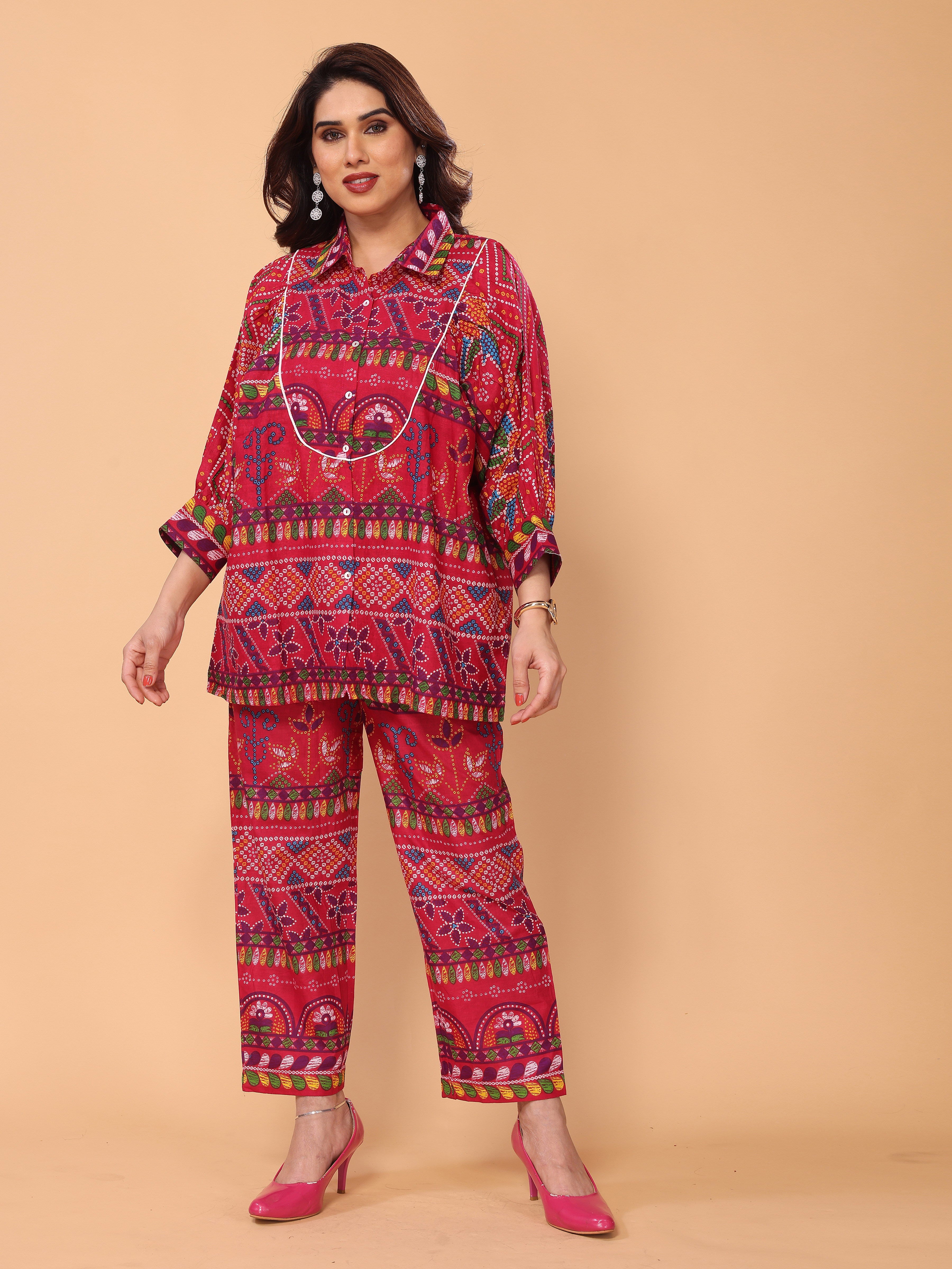 Elegant Bandhani Print Cotton Co-ord Set