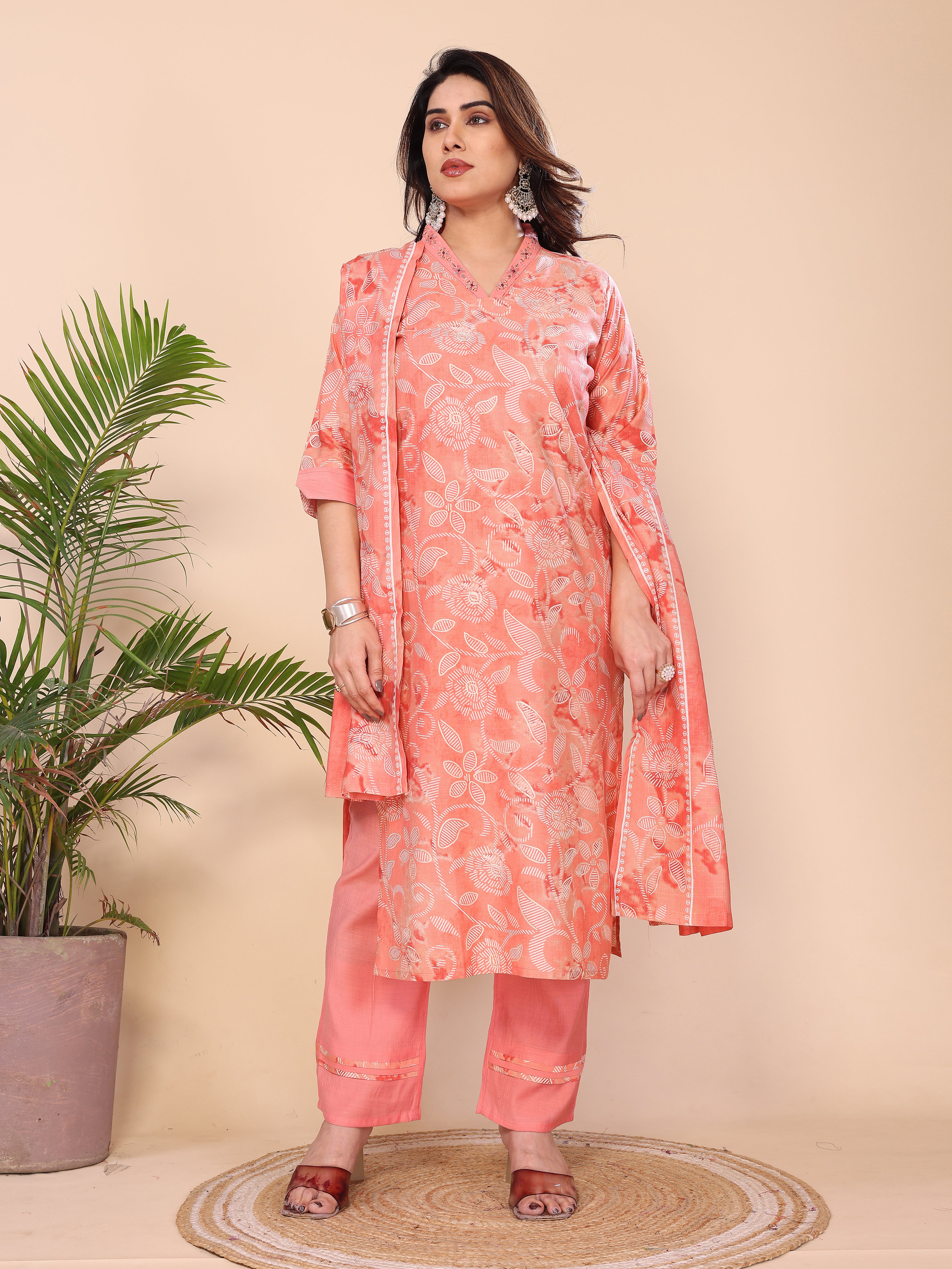 MUL CHANDERI SUIT SET