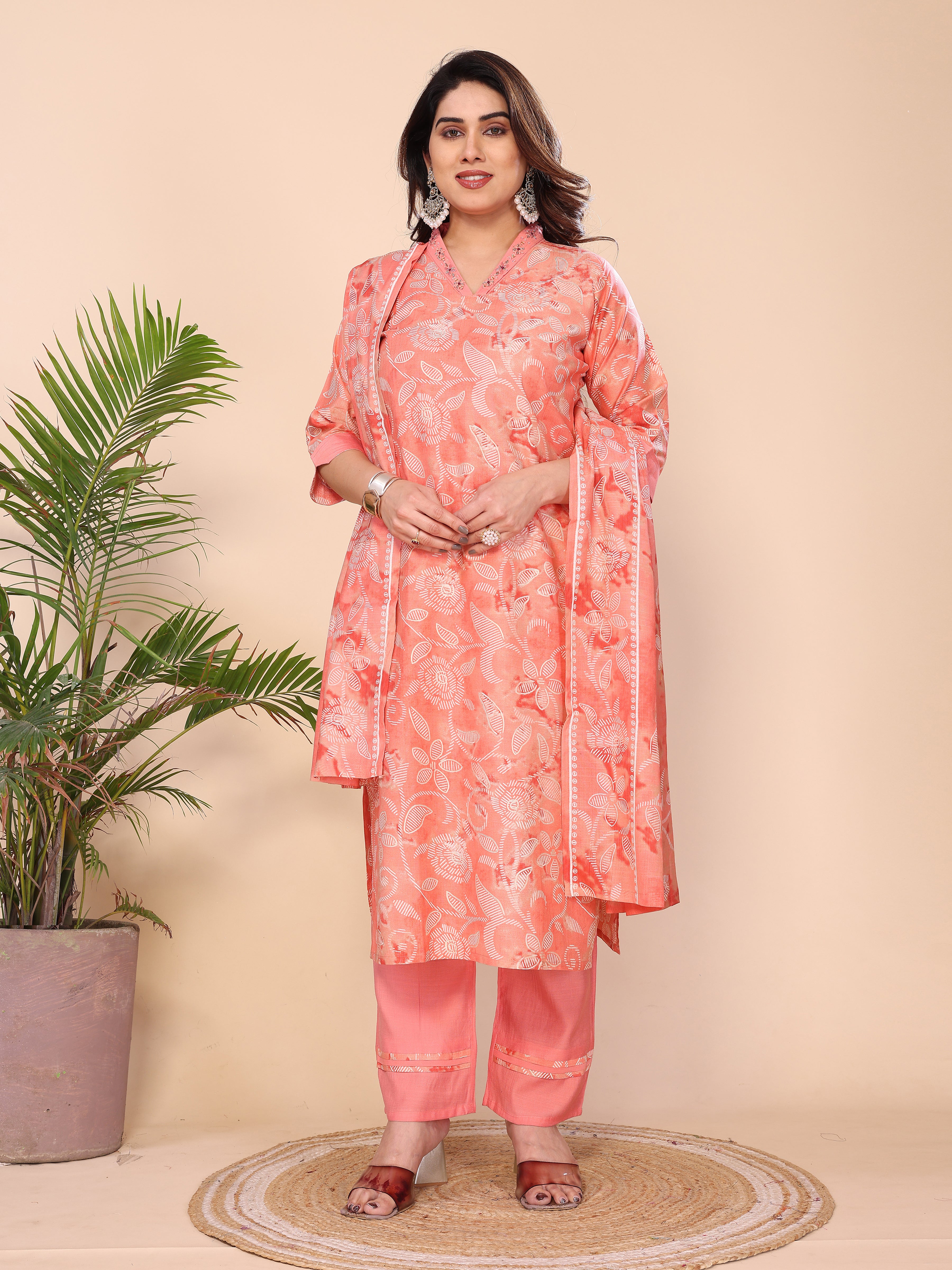 MUL CHANDERI SUIT SET