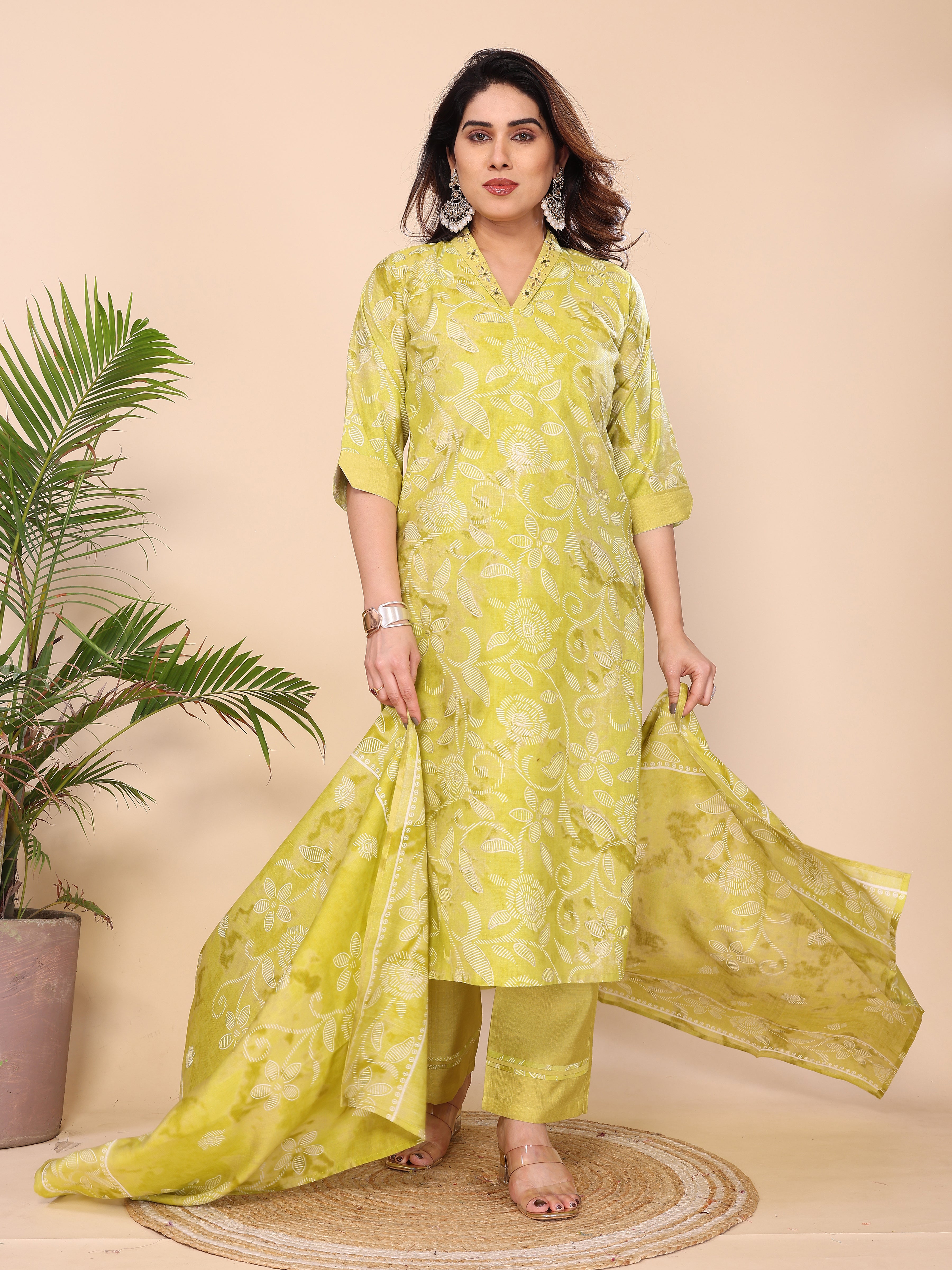CHANDERI COTTON SUIT SET