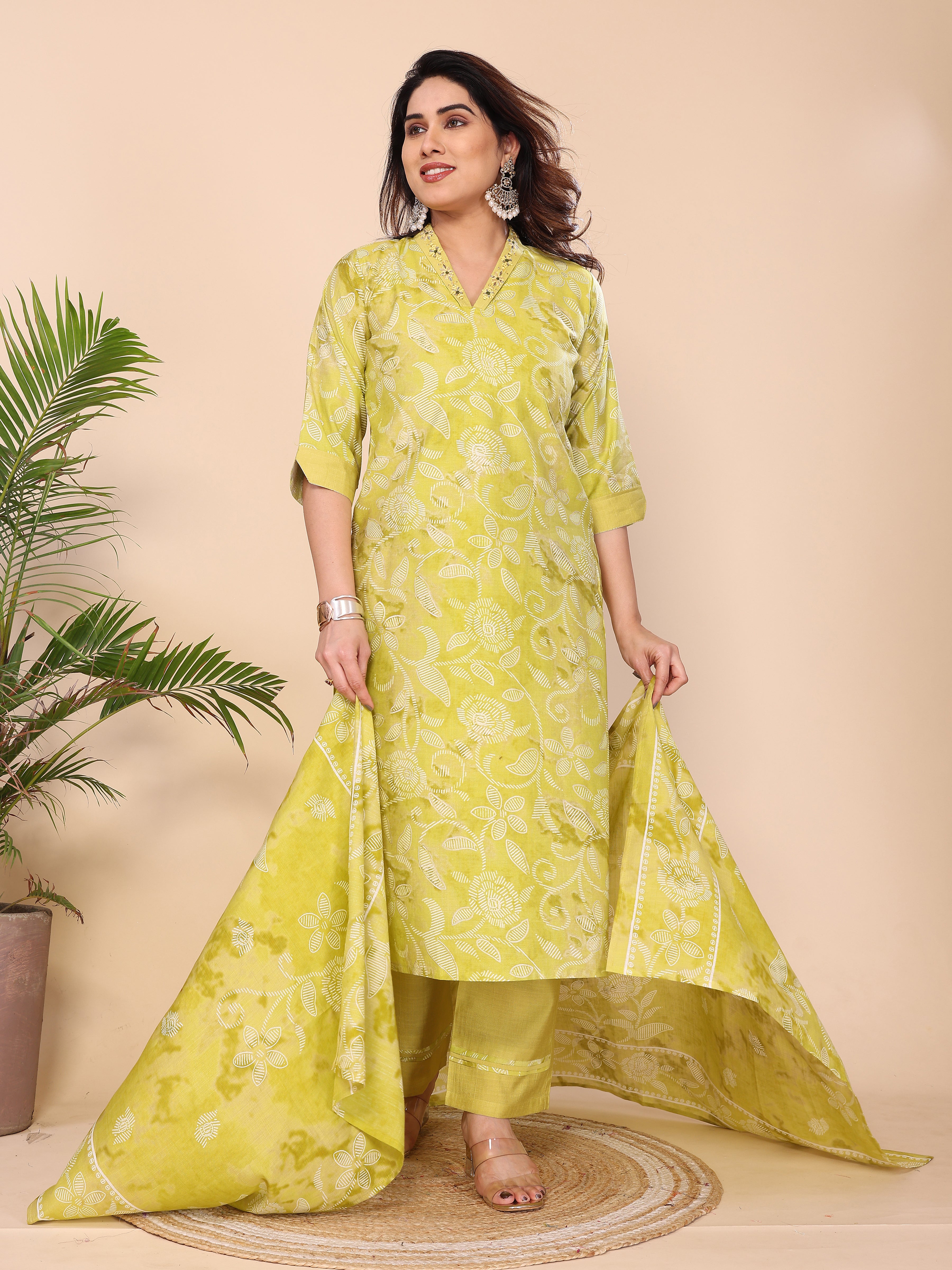CHANDERI COTTON SUIT SET