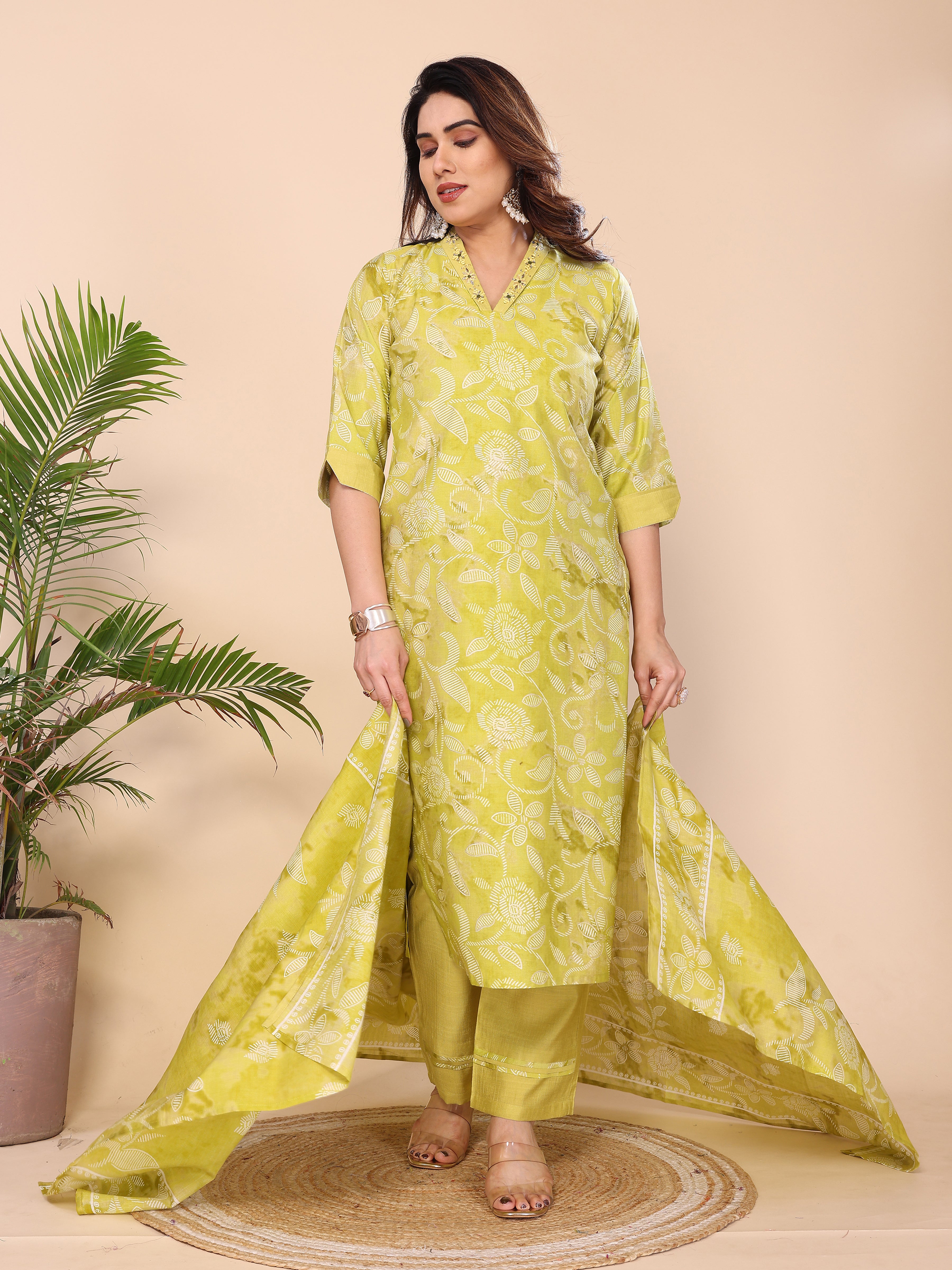 CHANDERI COTTON SUIT SET