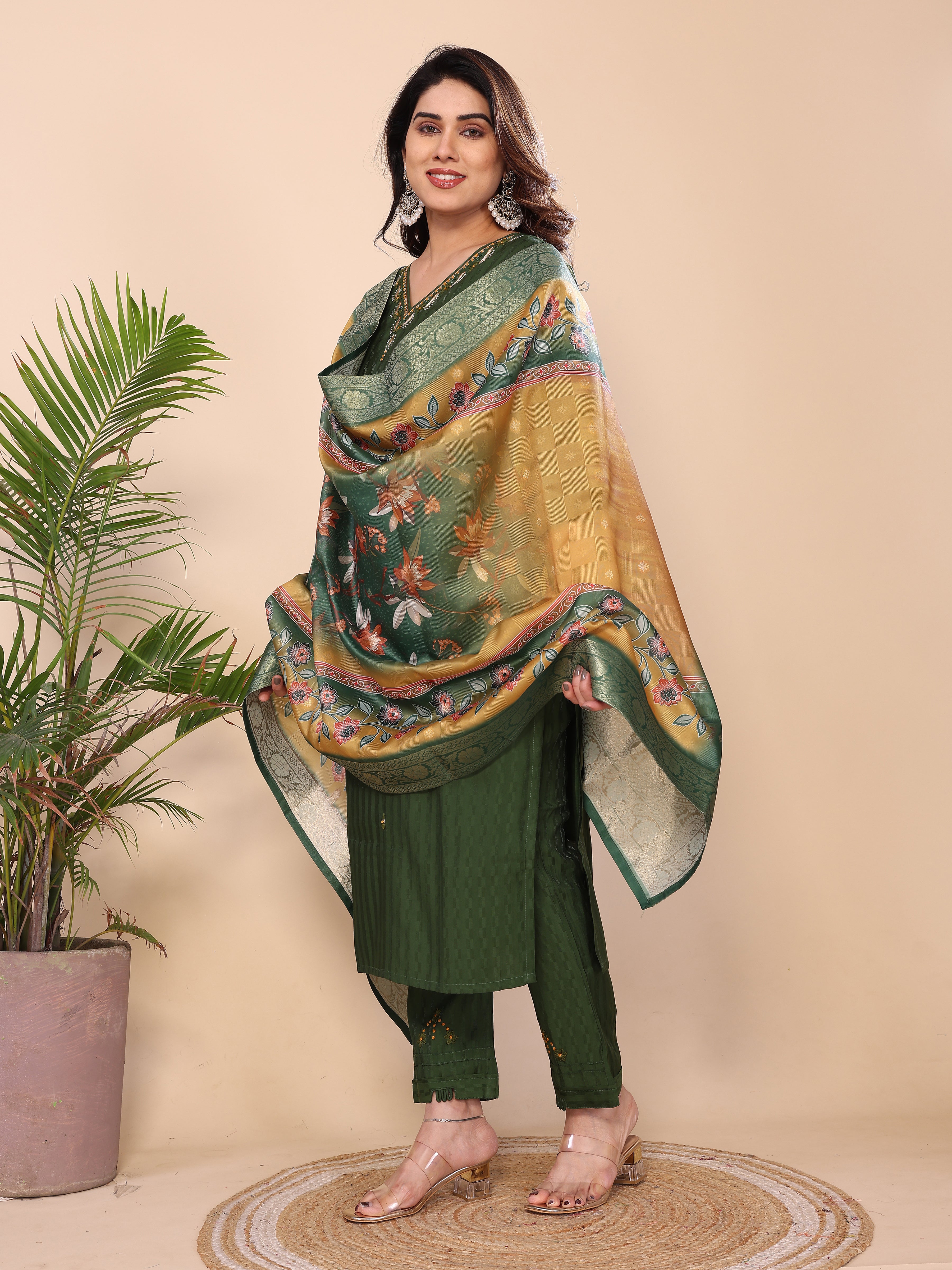CHANDERI SUIT SET WITH DUPATTA