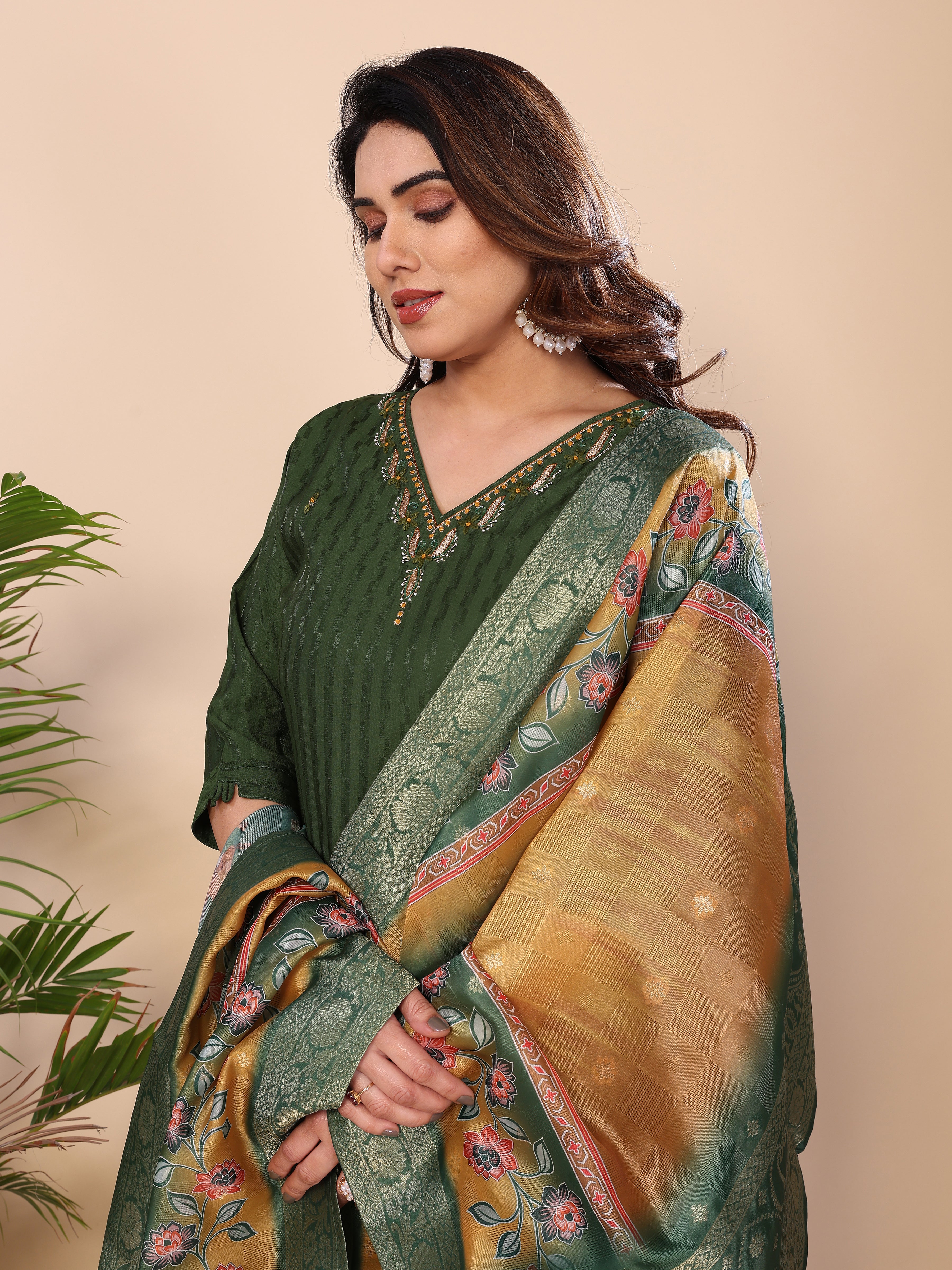 CHANDERI SUIT SET WITH DUPATTA