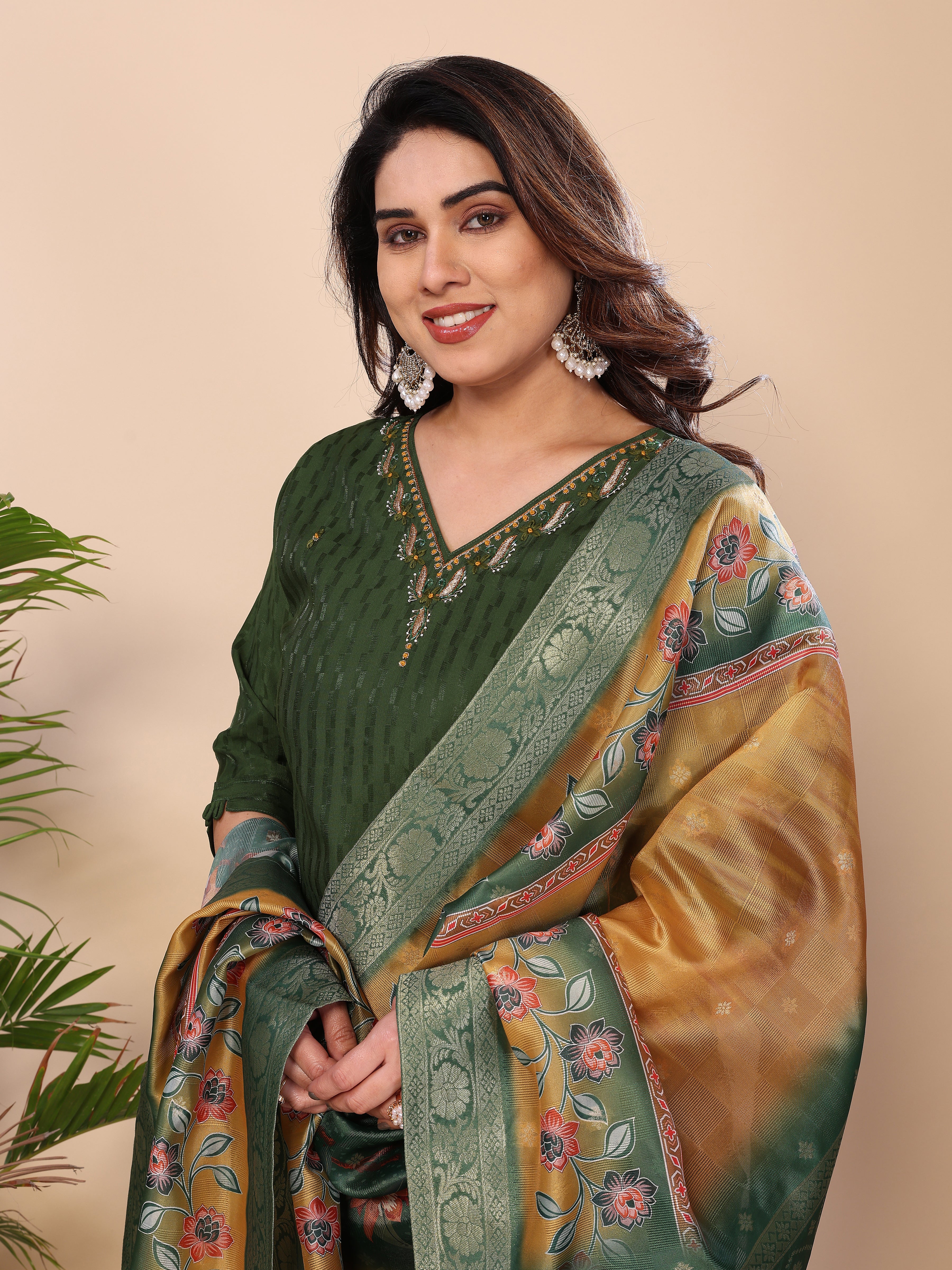 CHANDERI SUIT SET WITH DUPATTA