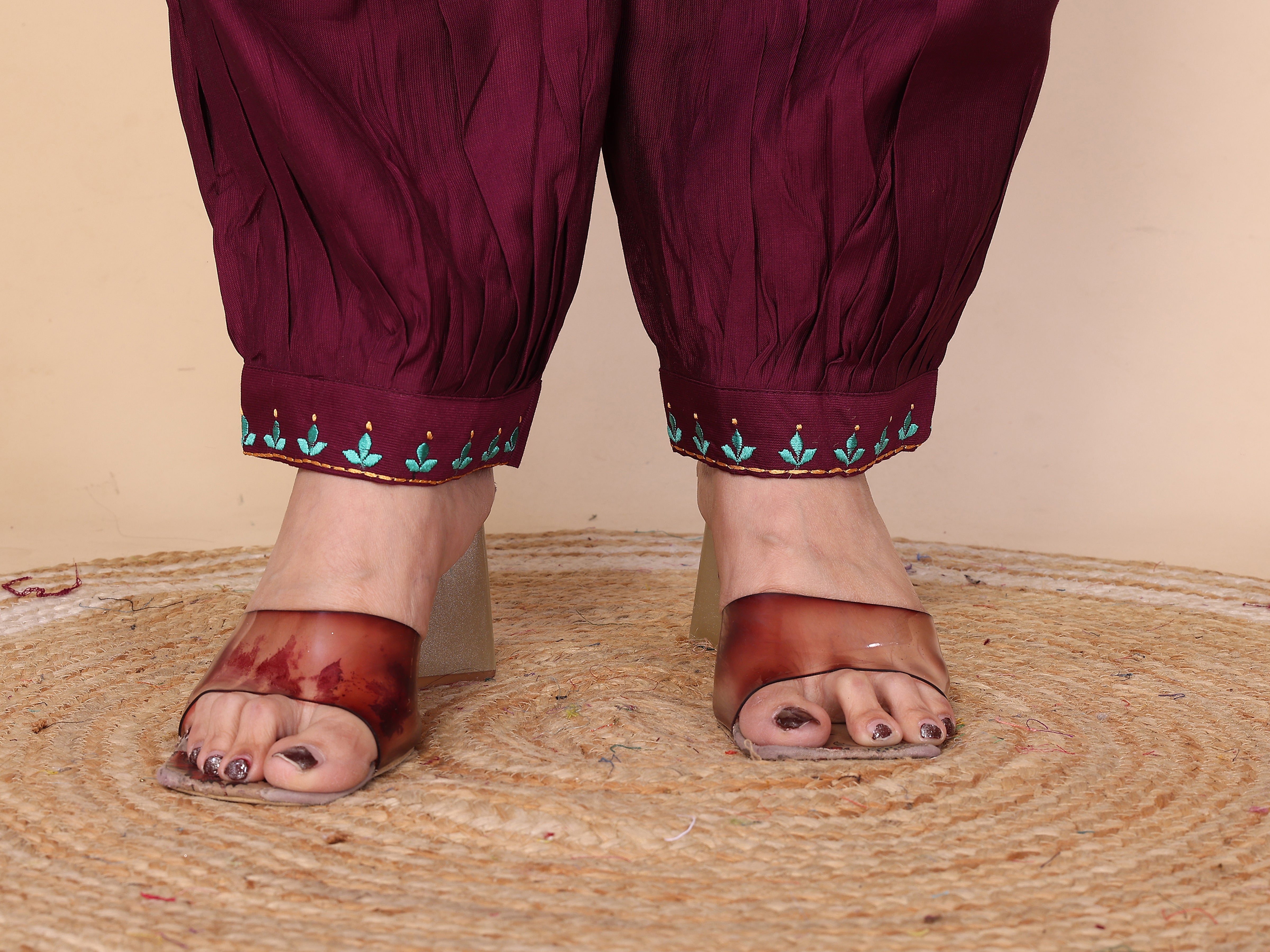MUL CHANDERI SUIT SET WITH DUPATTA