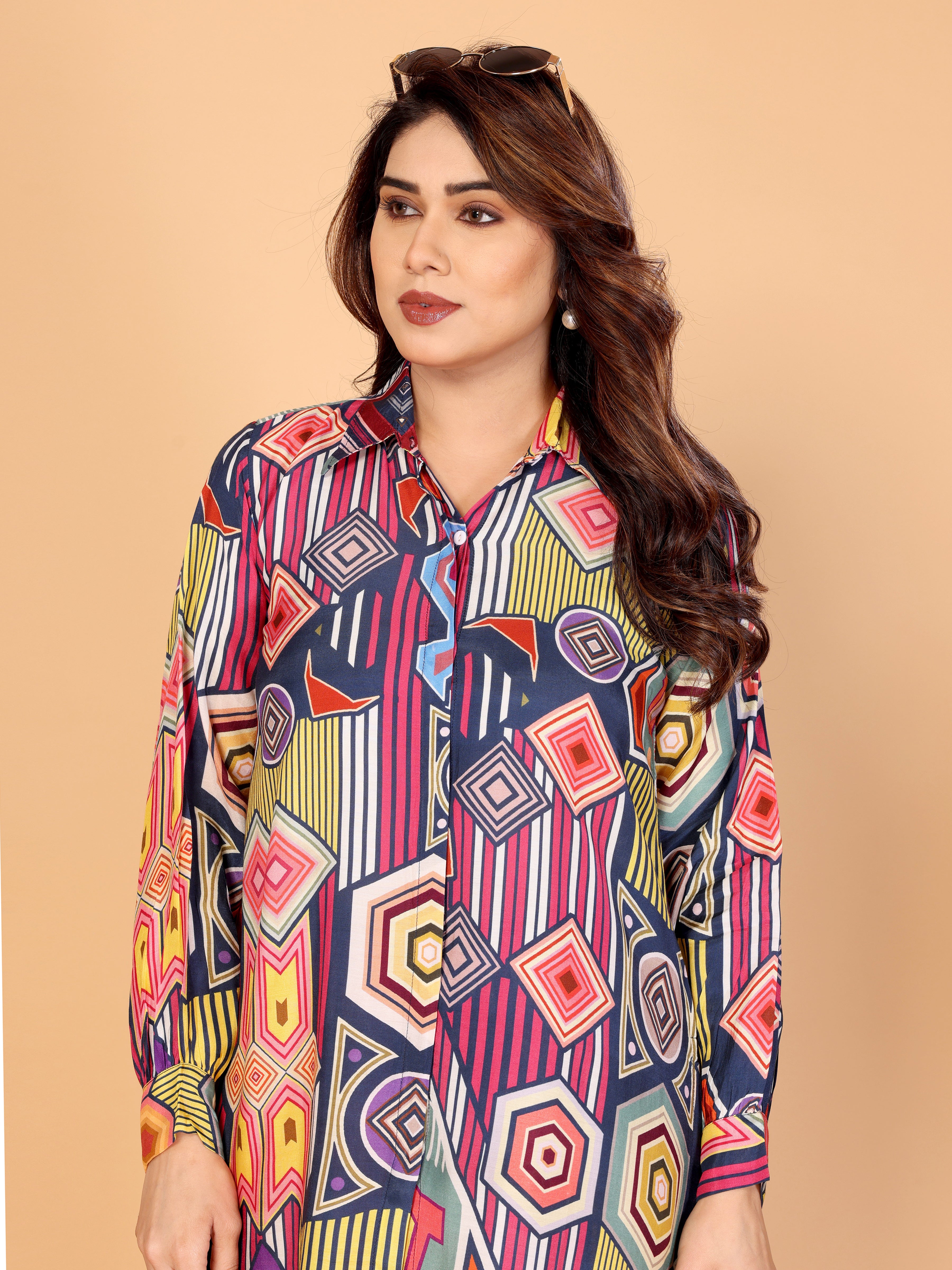 Vibrant Multicolor Abstract Geometric Co-Ord Set