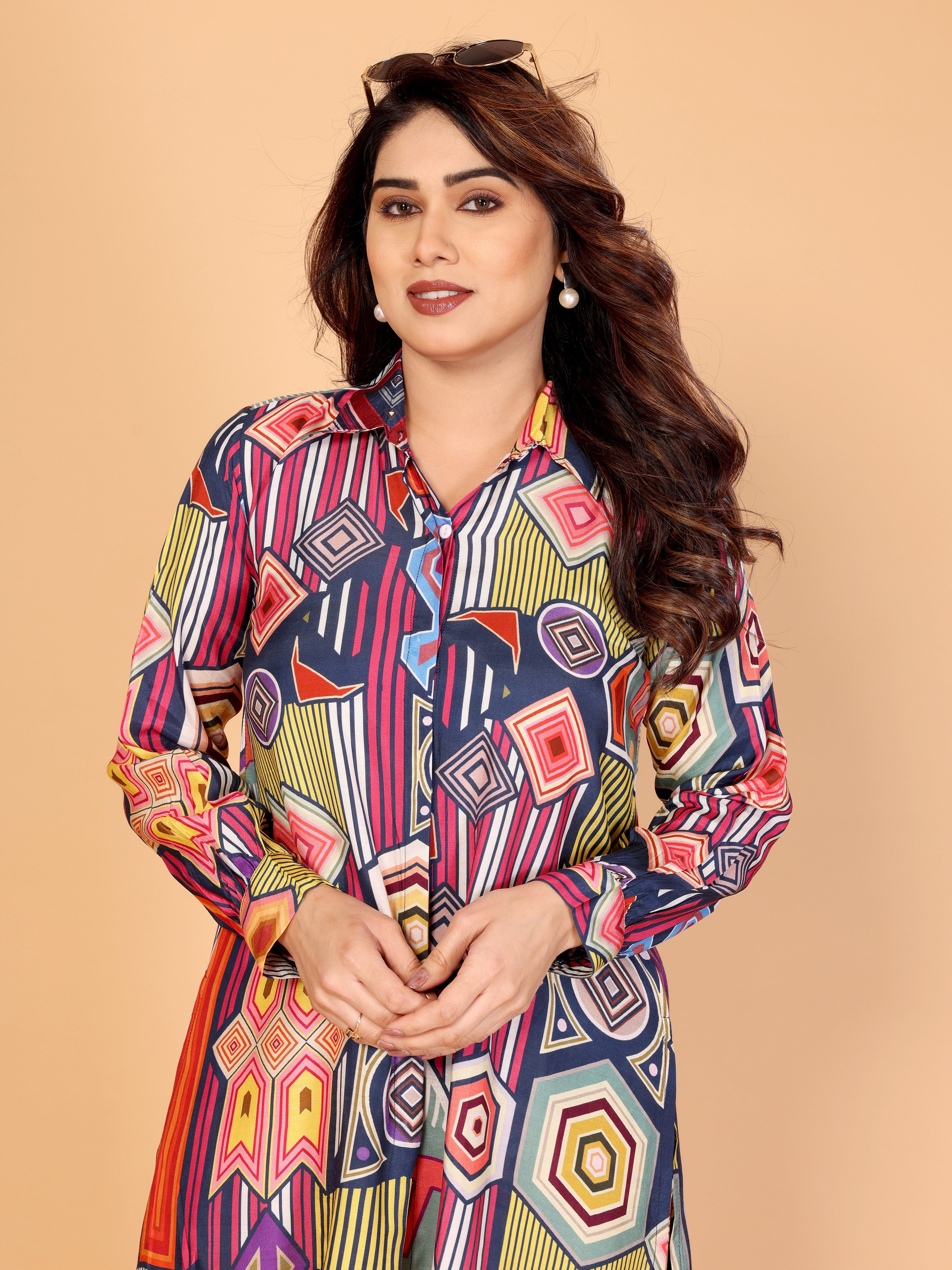 Vibrant Multicolor Abstract Geometric Co-Ord Set