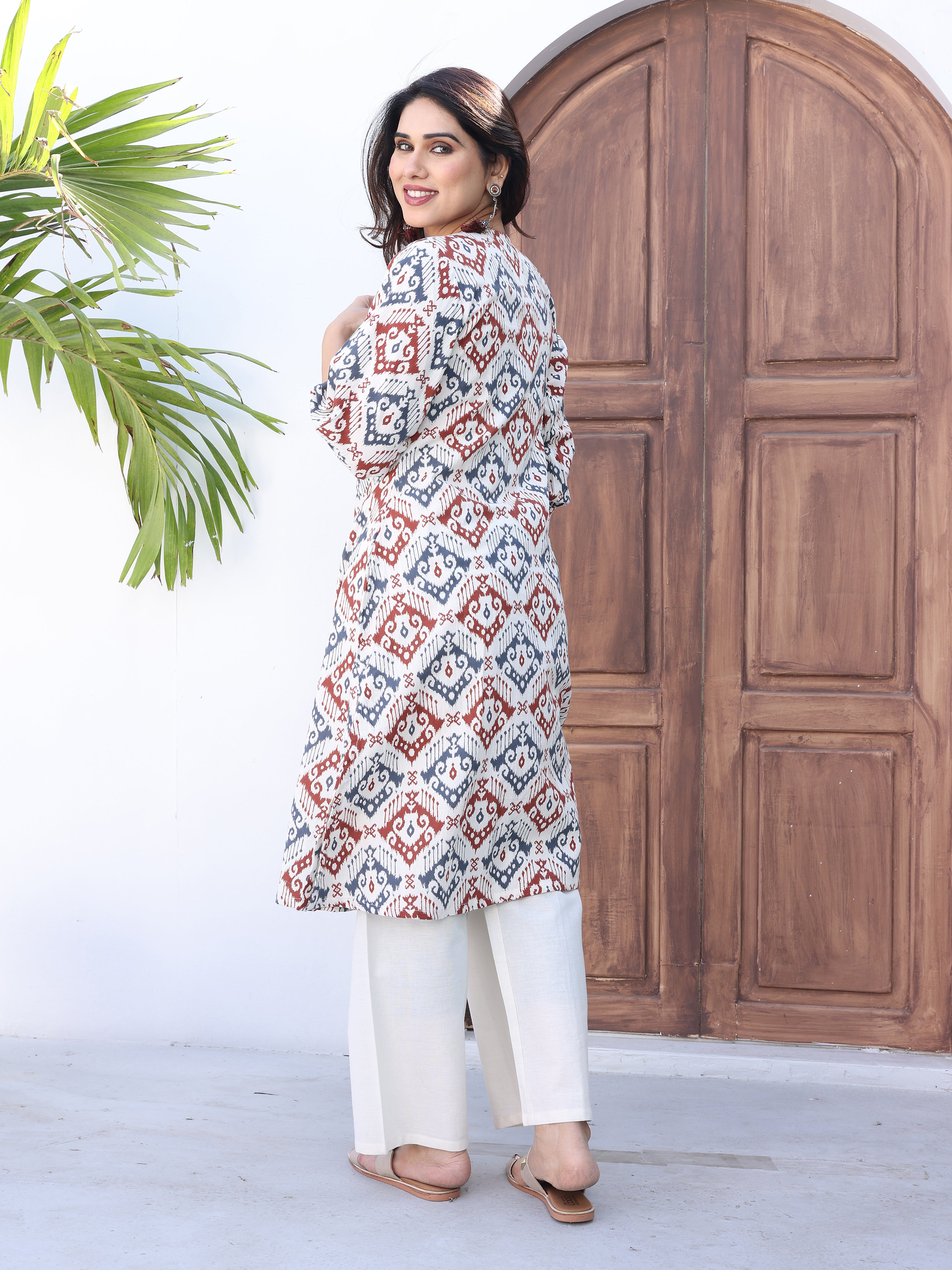 Multicolor Ethnic Motifs Printed Kurta Palazzo Set